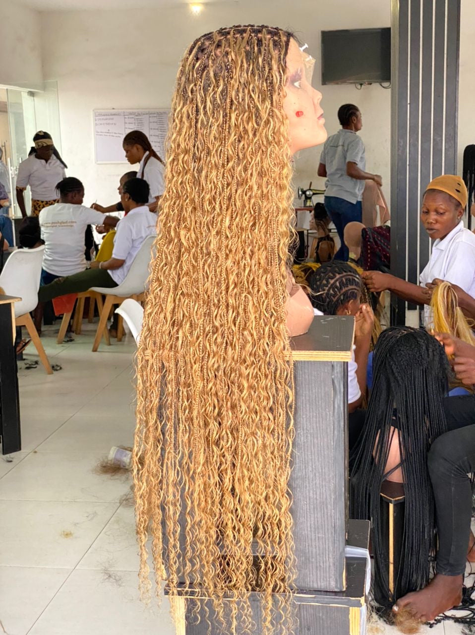 100% Human Hair Bohemian Curls Knotless Braid Wig (Bianca) Tara