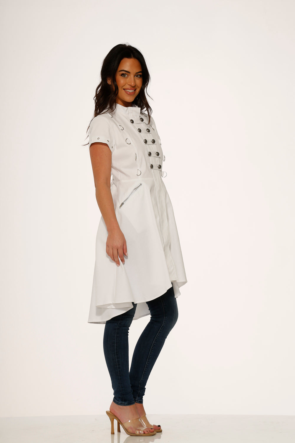 10271 White Battalian HiLo Dress