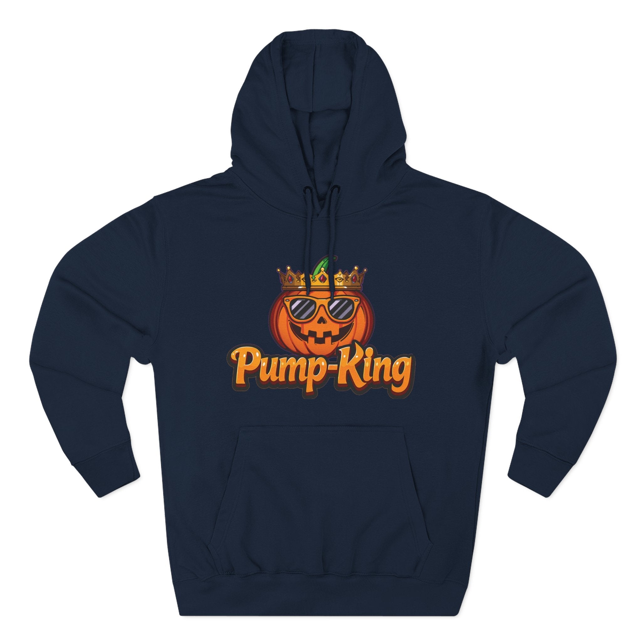 Pump-King Halloween Hoodie, Cozy Fleece Sweatshirt for Fall, Funny Pumpkin Apparel, Autumn Style, Perfect for Halloween Celebrations