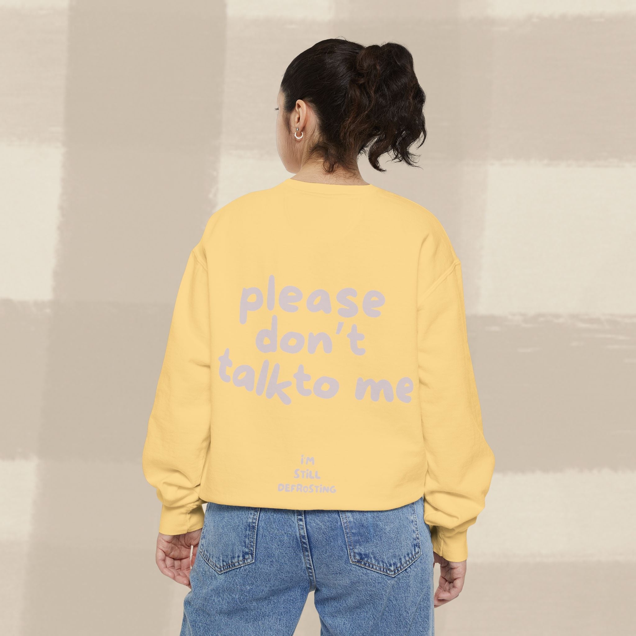 "STILL DEFROSTING"  SWEATSHIRT X PINKY GREY TYPE