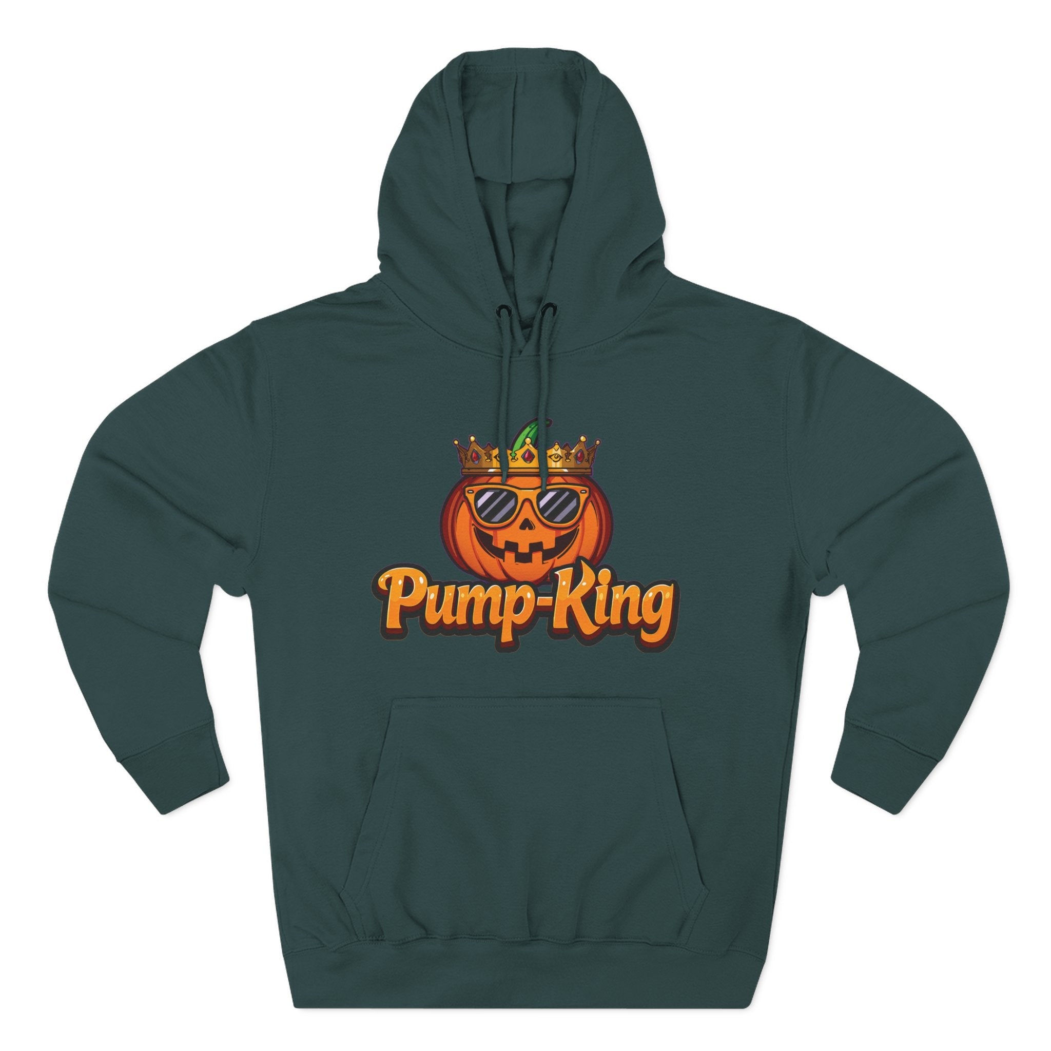 Pump-King Halloween Hoodie, Cozy Fleece Sweatshirt for Fall, Funny Pumpkin Apparel, Autumn Style, Perfect for Halloween Celebrations