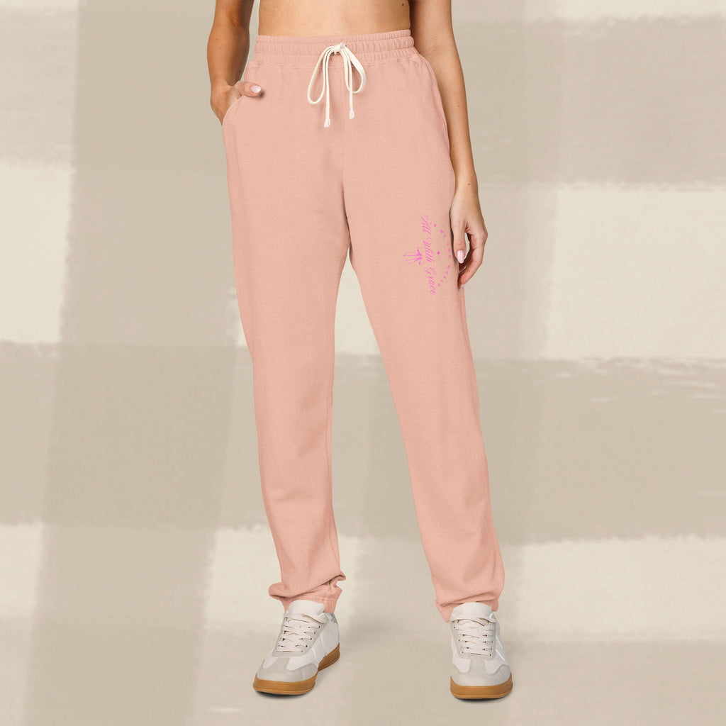 "WITH GRACE" LANDSCAPE SWEATS X  PINK TYPE