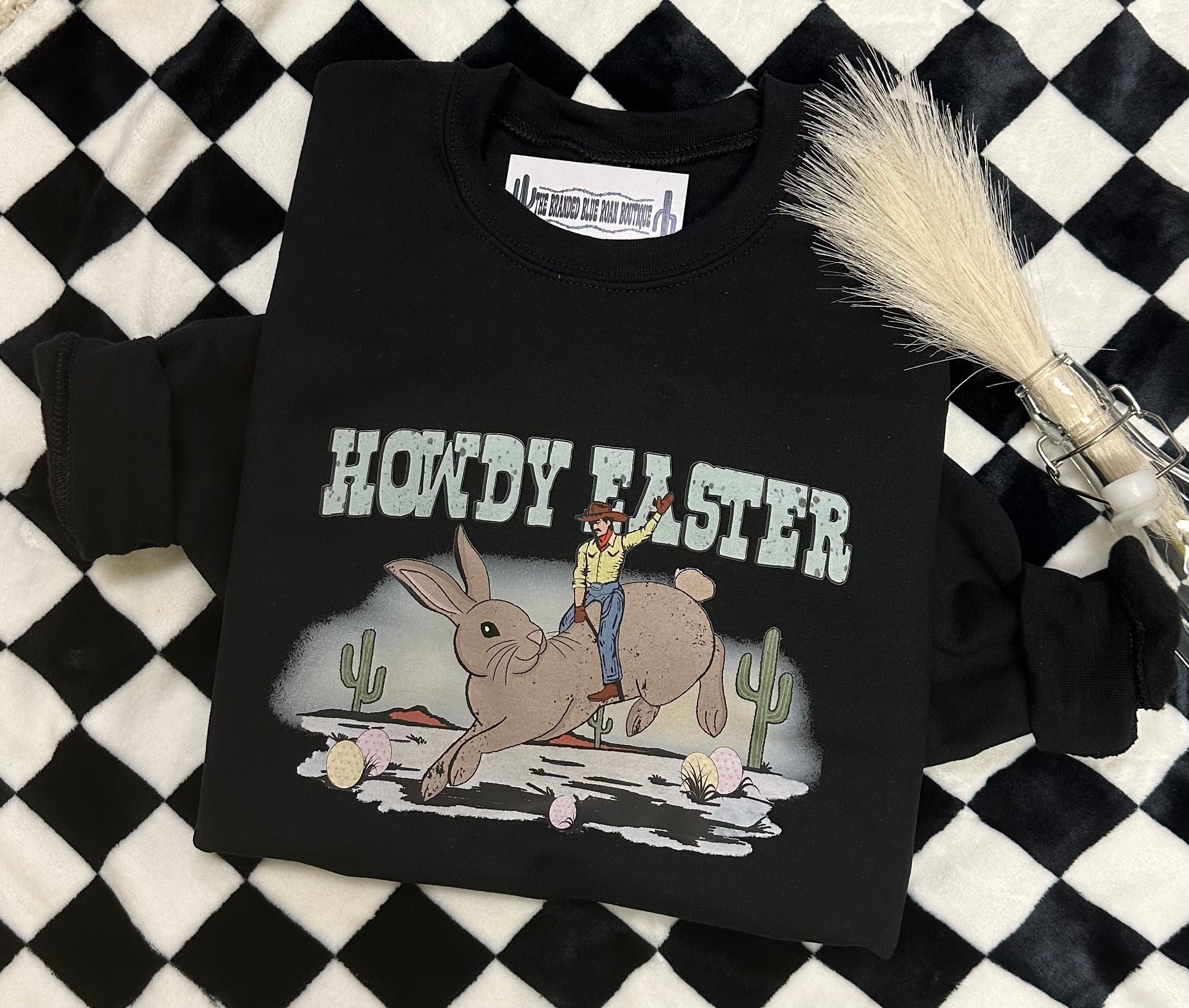 Howdy Easter Bucking Bunny Western Graphic