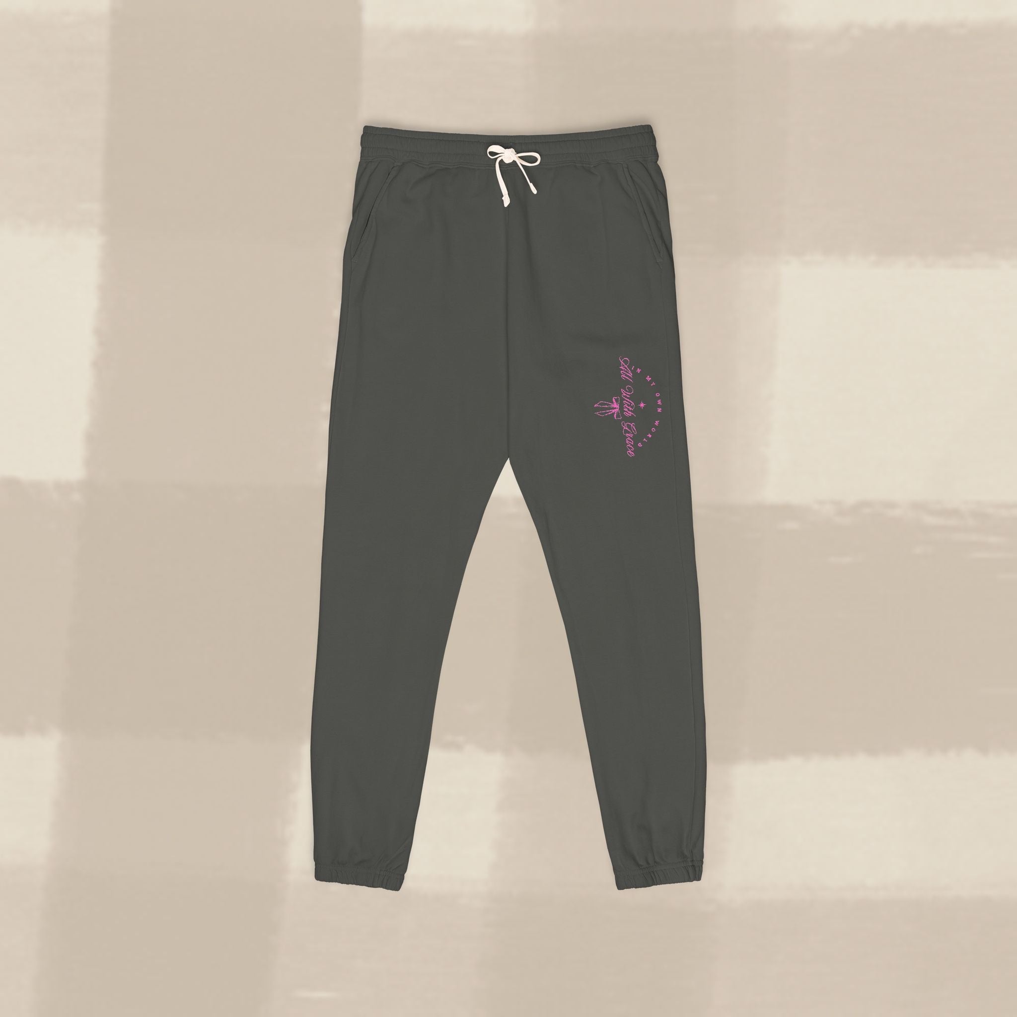 "WITH GRACE" LANDSCAPE SWEATS X  PINK TYPE