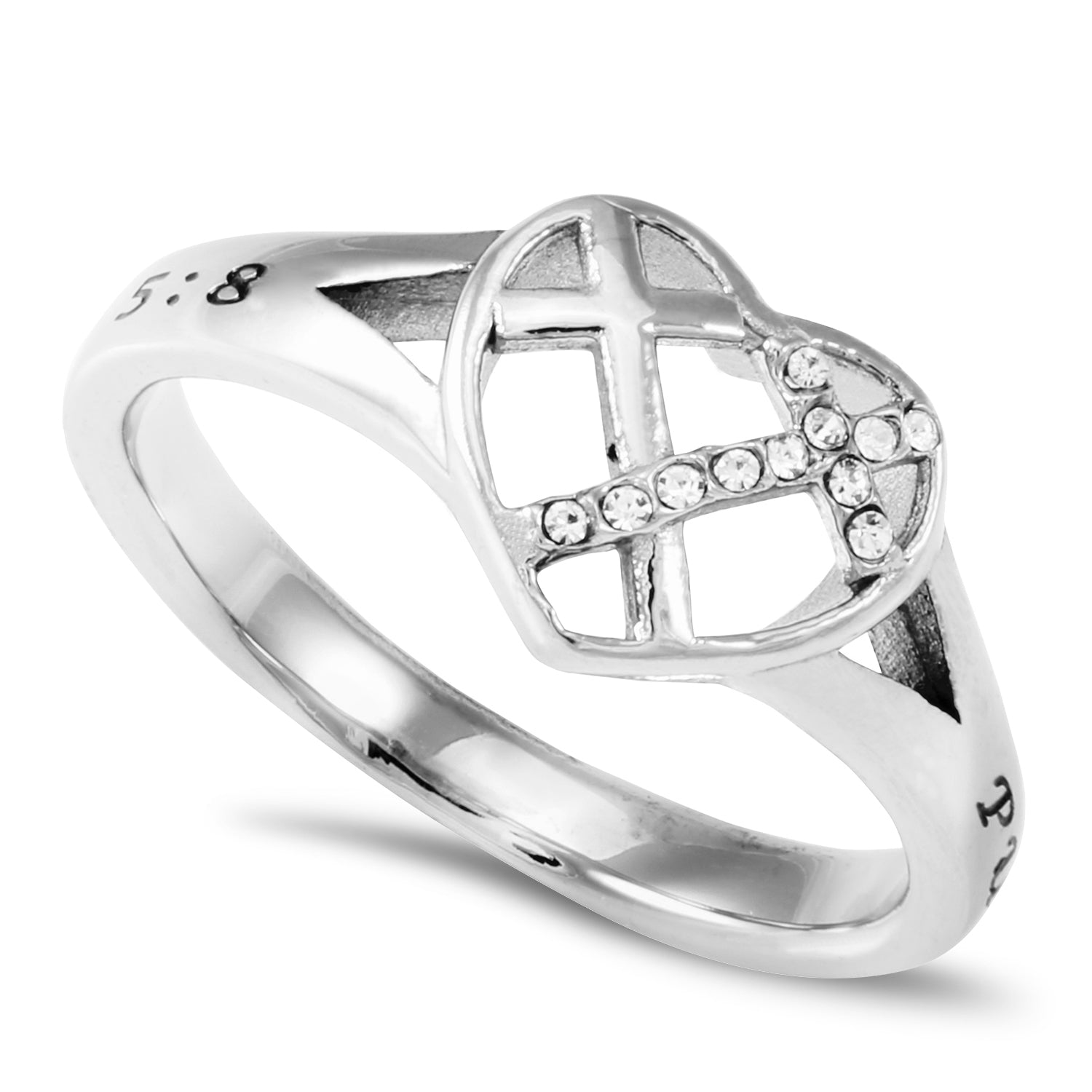 CZ Patchwork Cross Ring