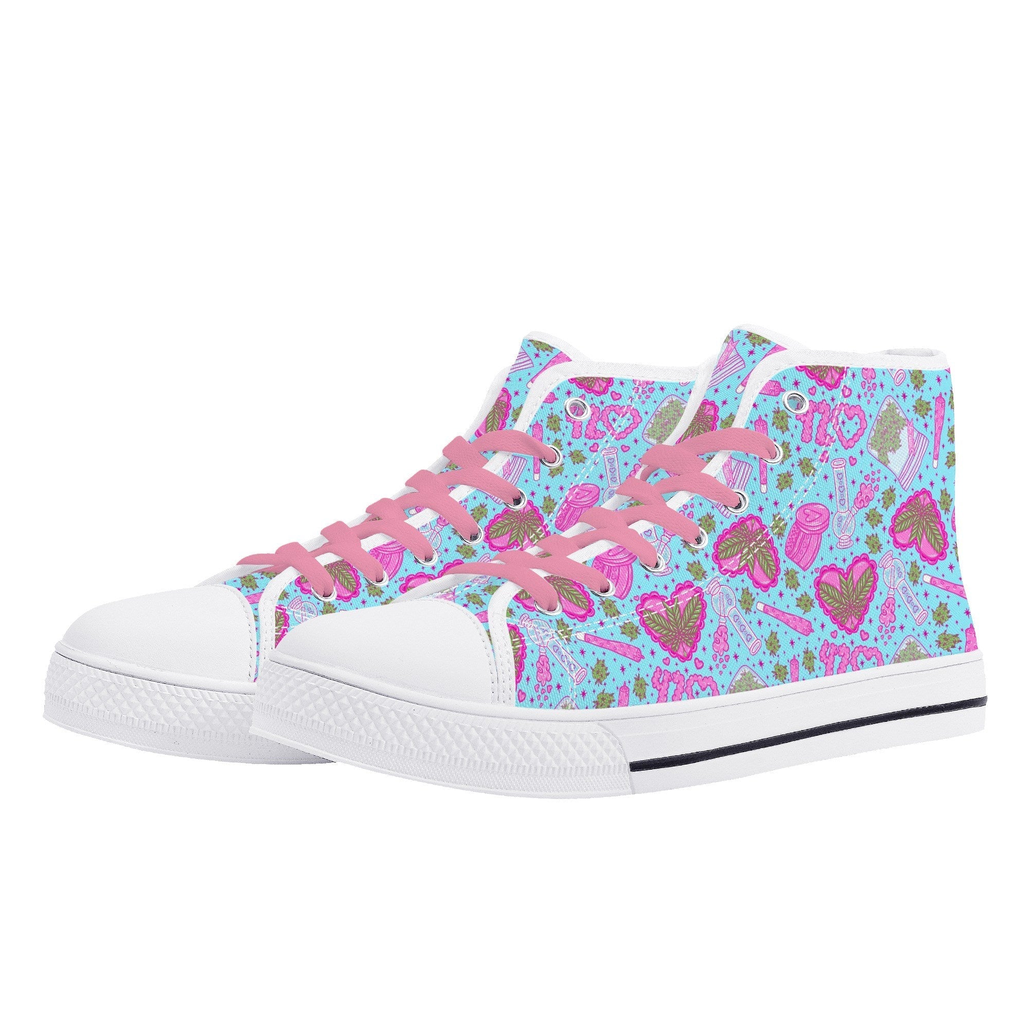 Puff Puff Play High Top Canvas Sneakers