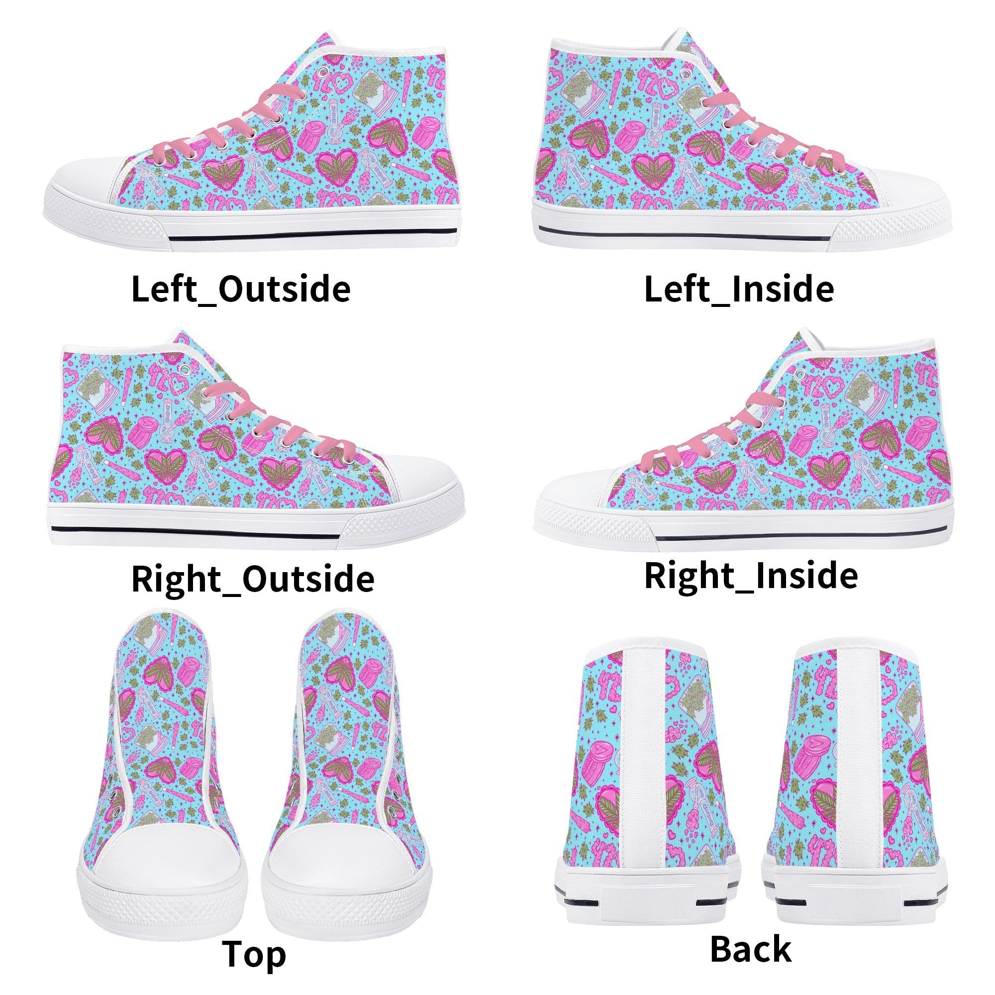 Puff Puff Play High Top Canvas Sneakers