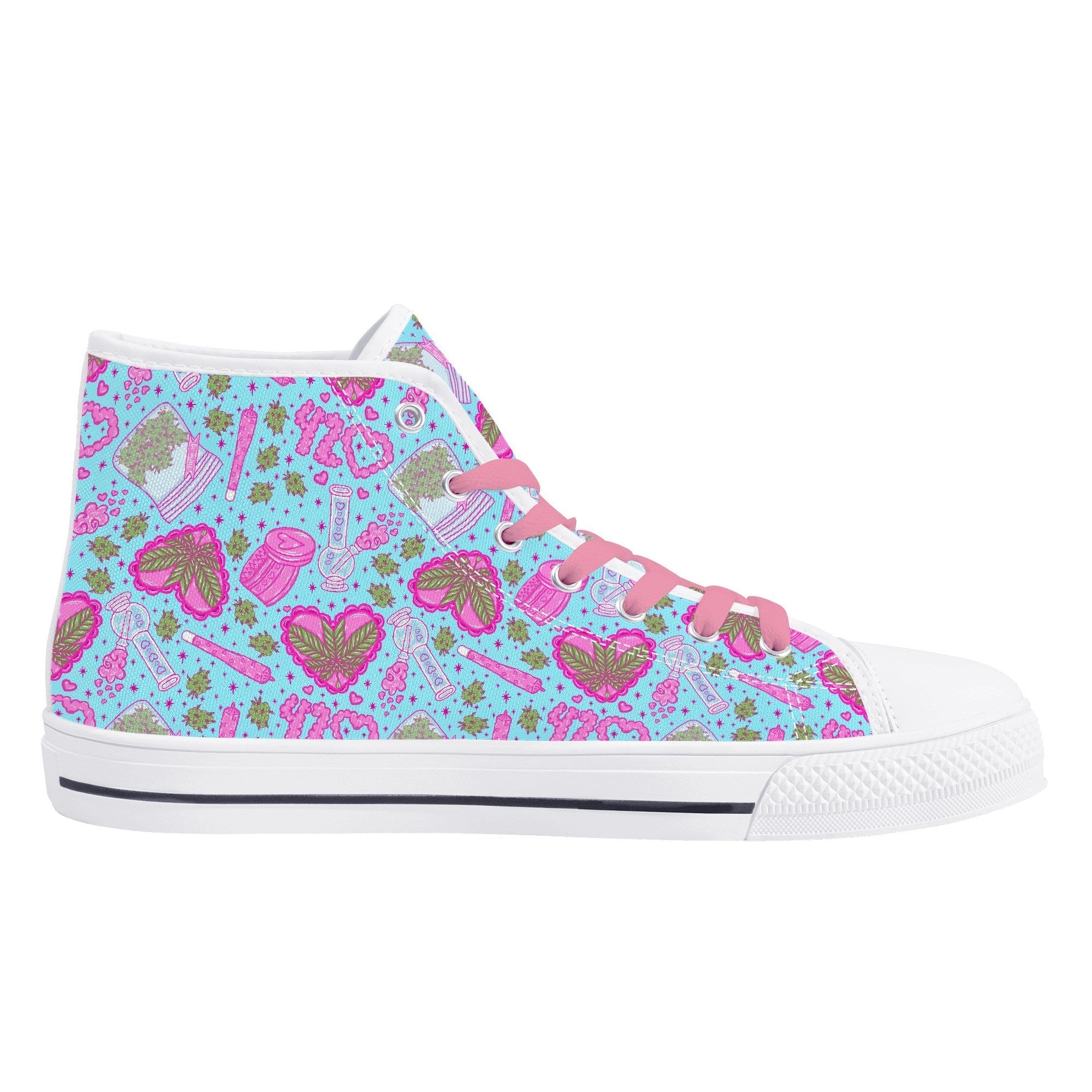 Puff Puff Play High Top Canvas Sneakers