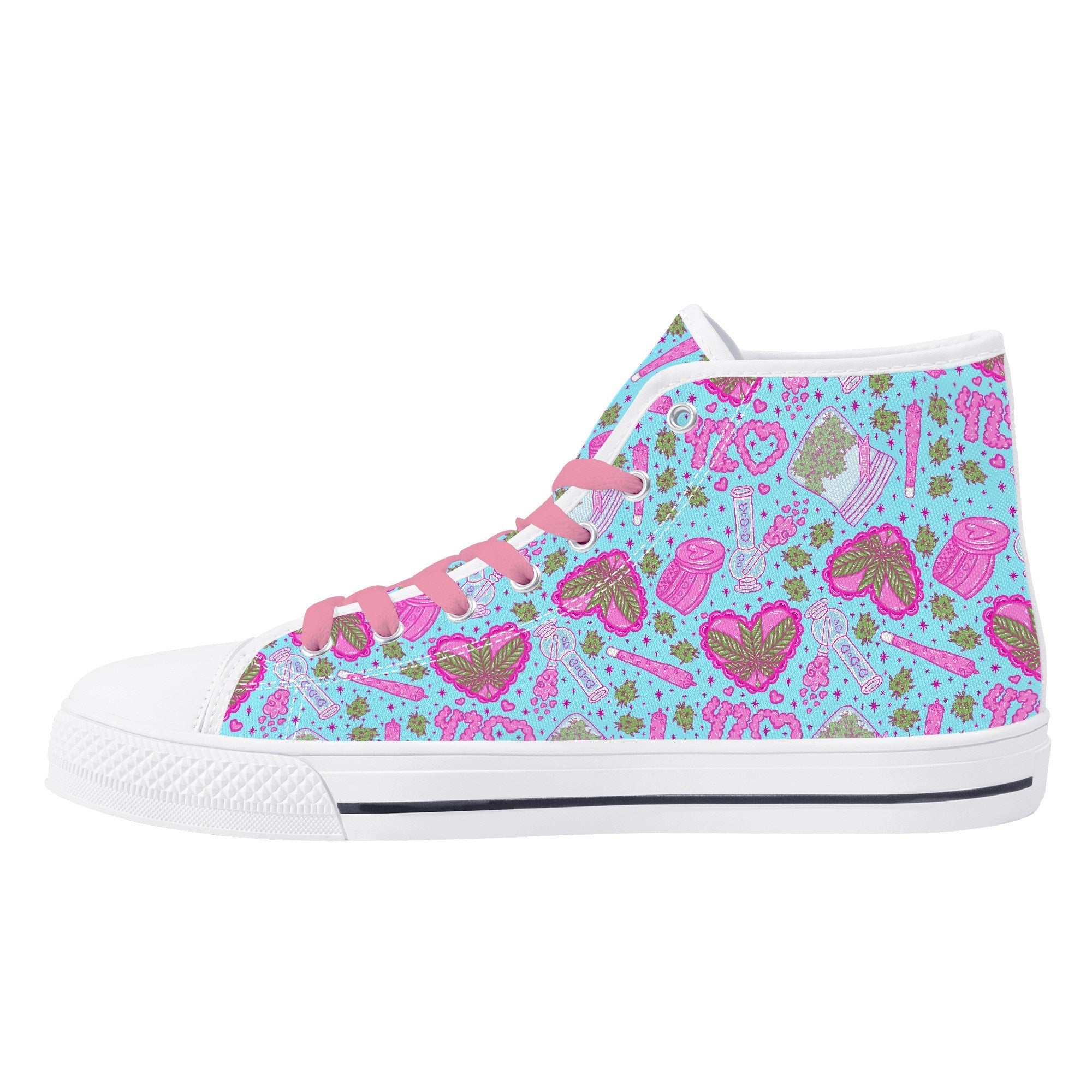 Puff Puff Play High Top Canvas Sneakers
