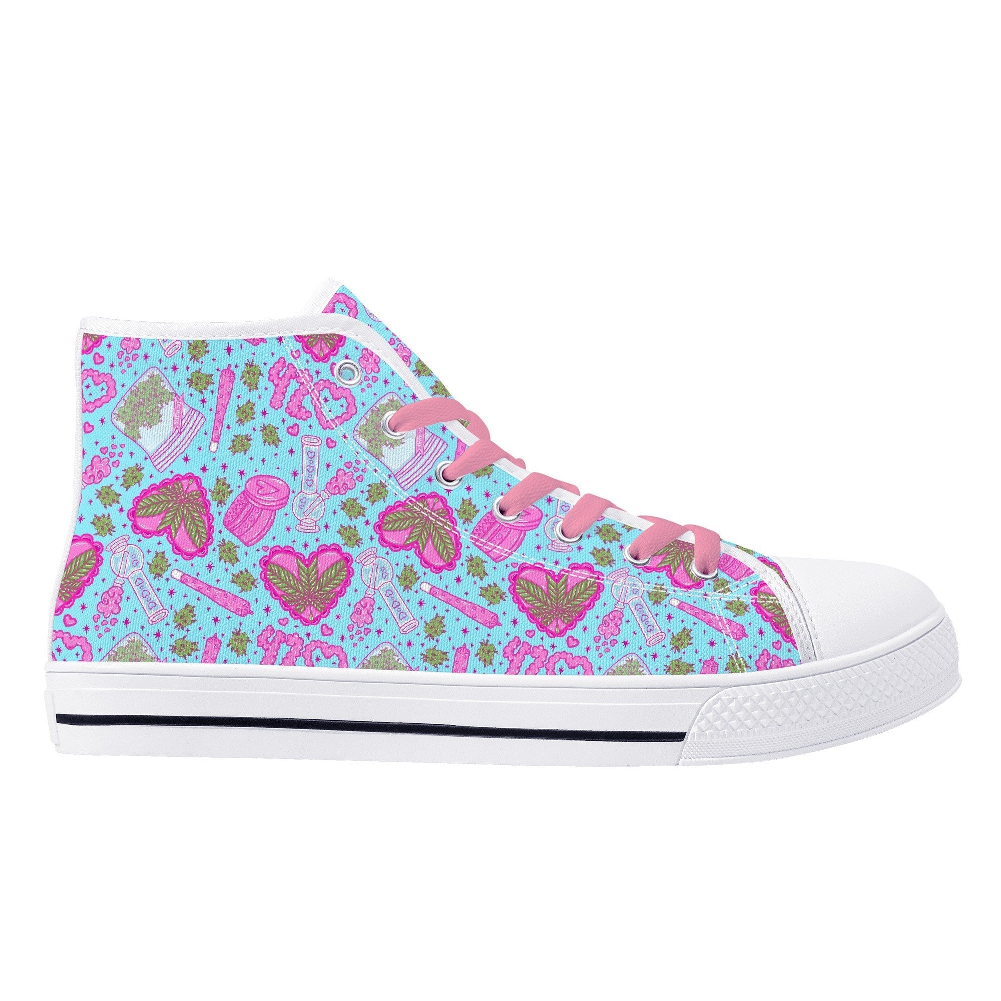 Puff Puff Play High Top Canvas Sneakers