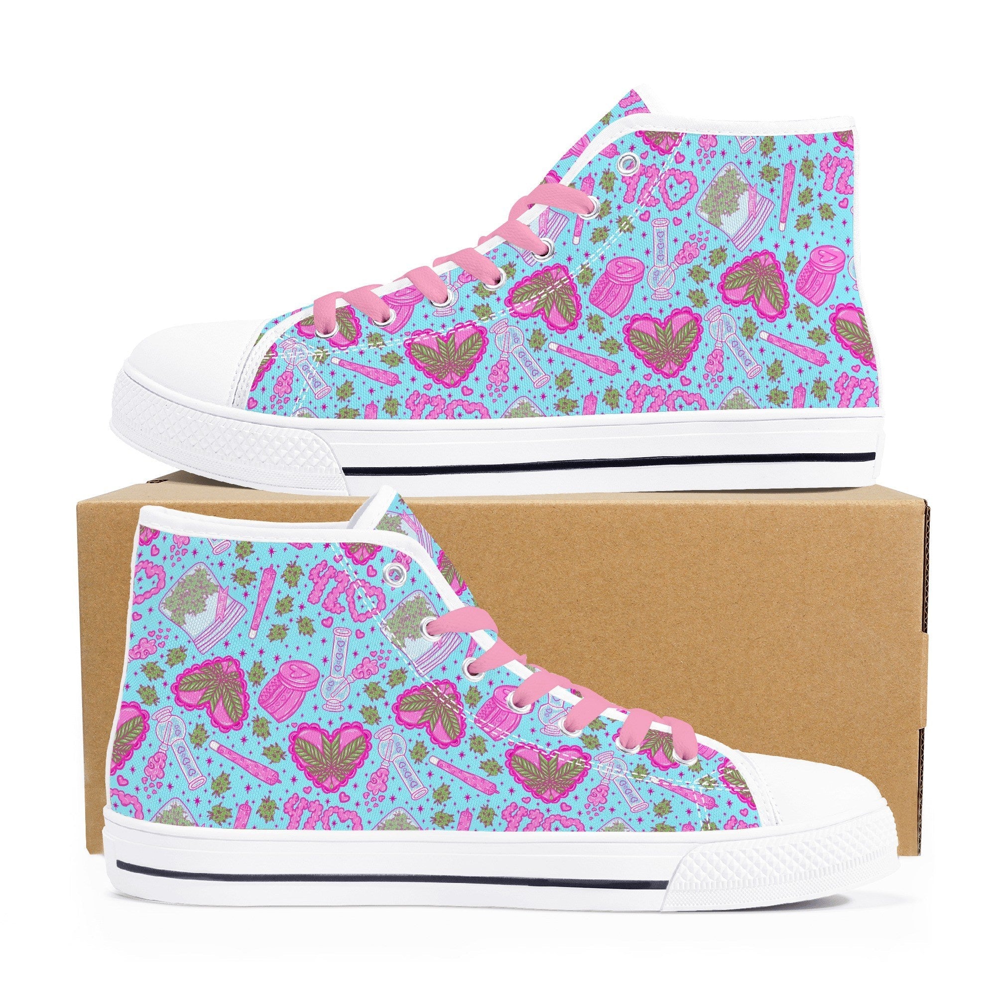 Puff Puff Play High Top Canvas Sneakers
