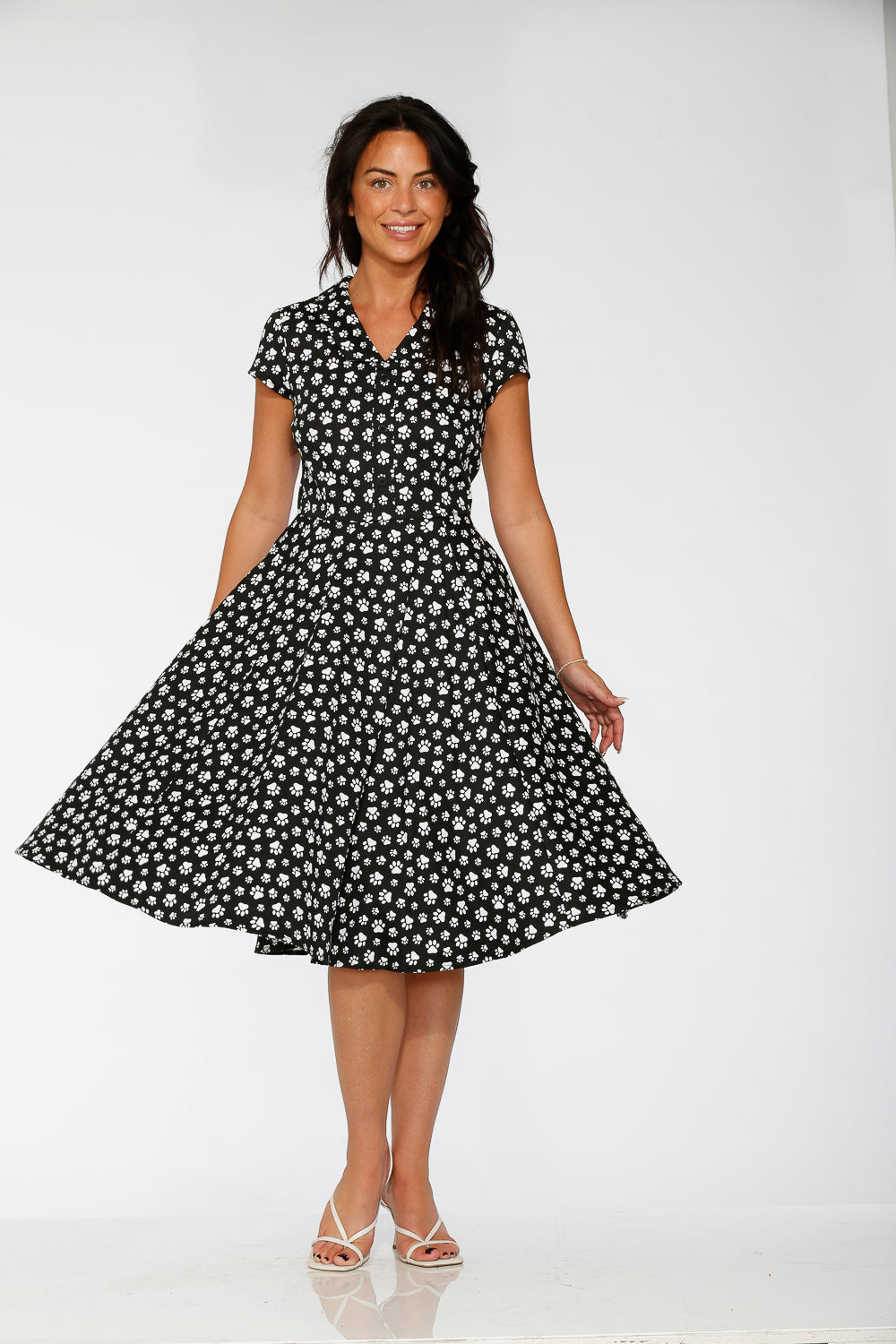 20551 Cat Paw Swing Dress in Black