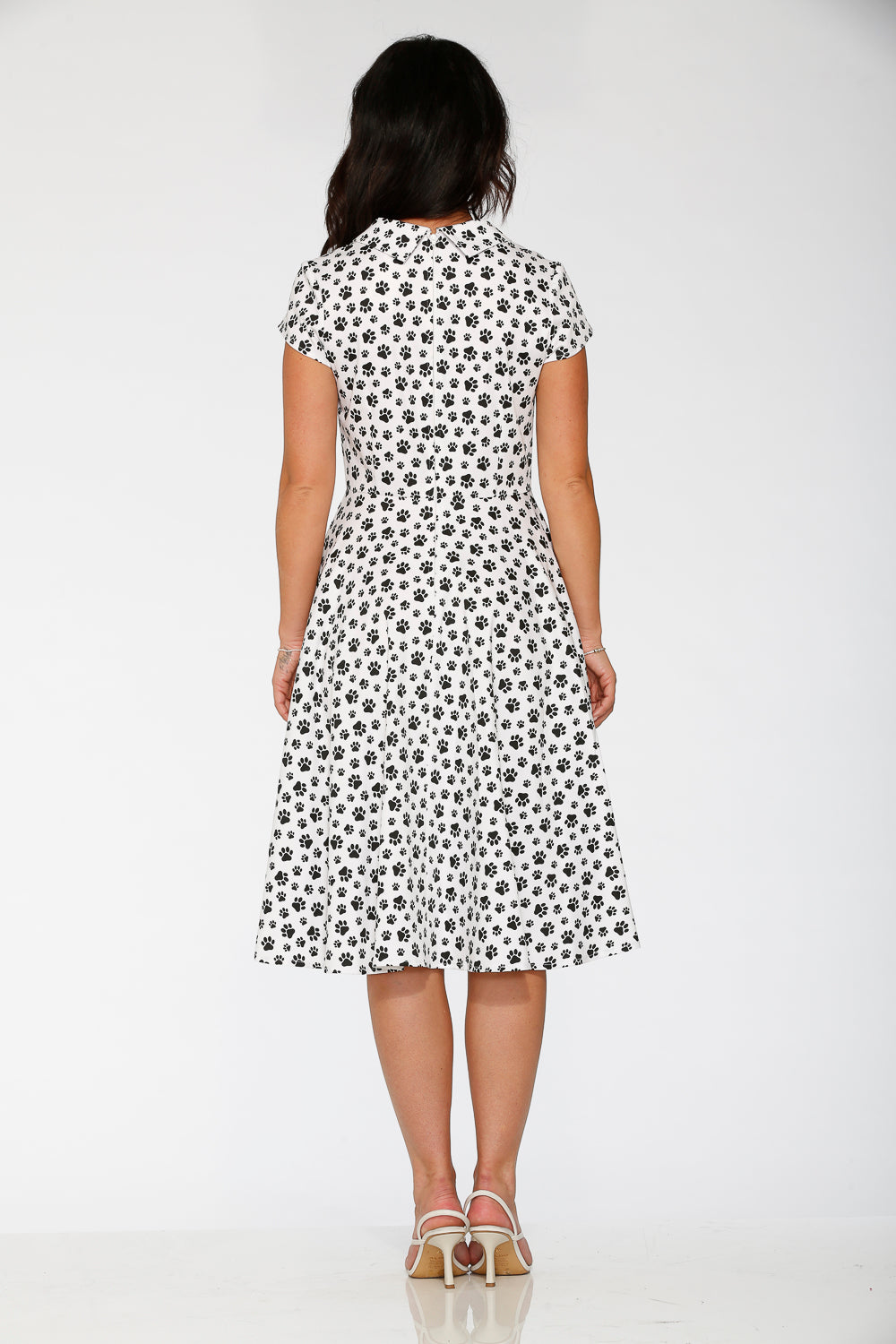 20552 Cat Paw Swing Dress in White