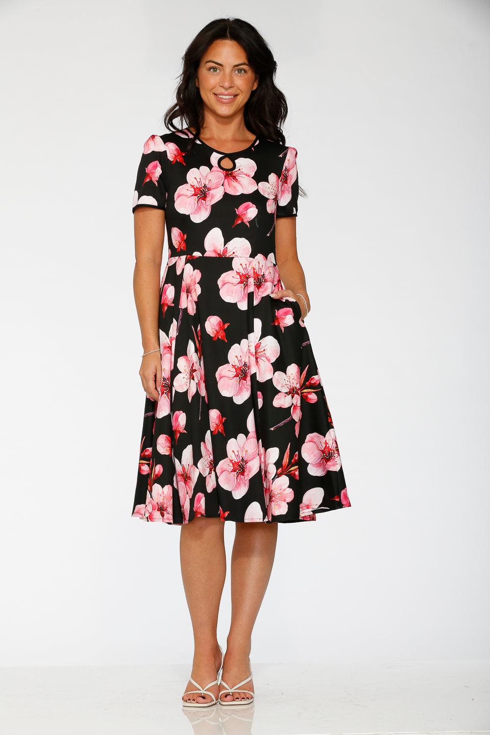 20561 Black Orchid Bloom Swing Dress