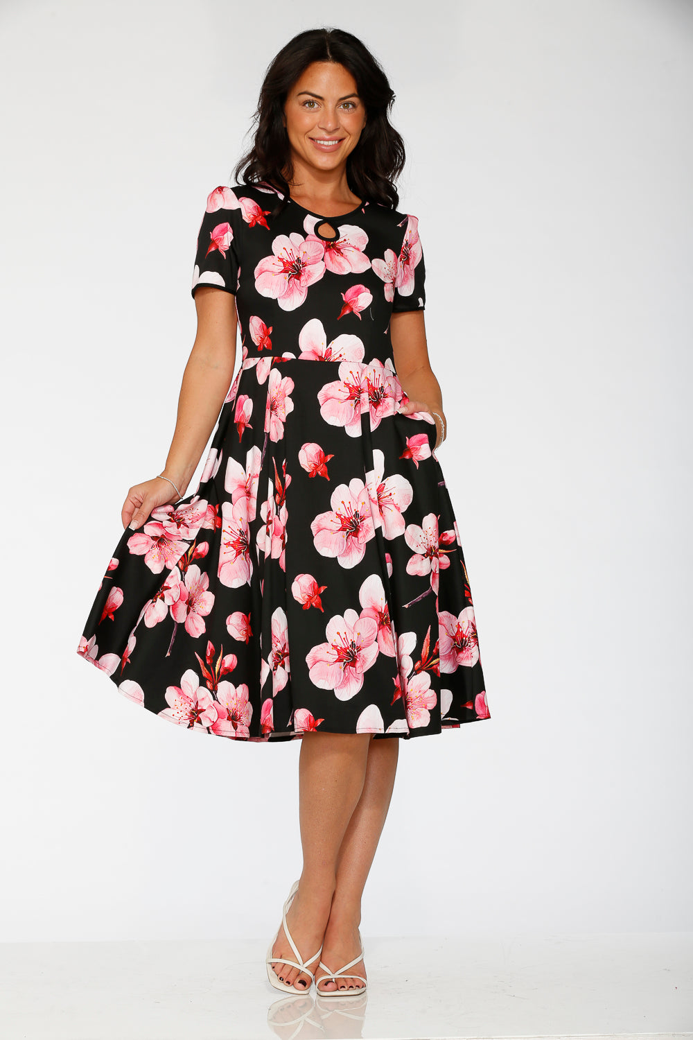 20561 Black Orchid Bloom Swing Dress
