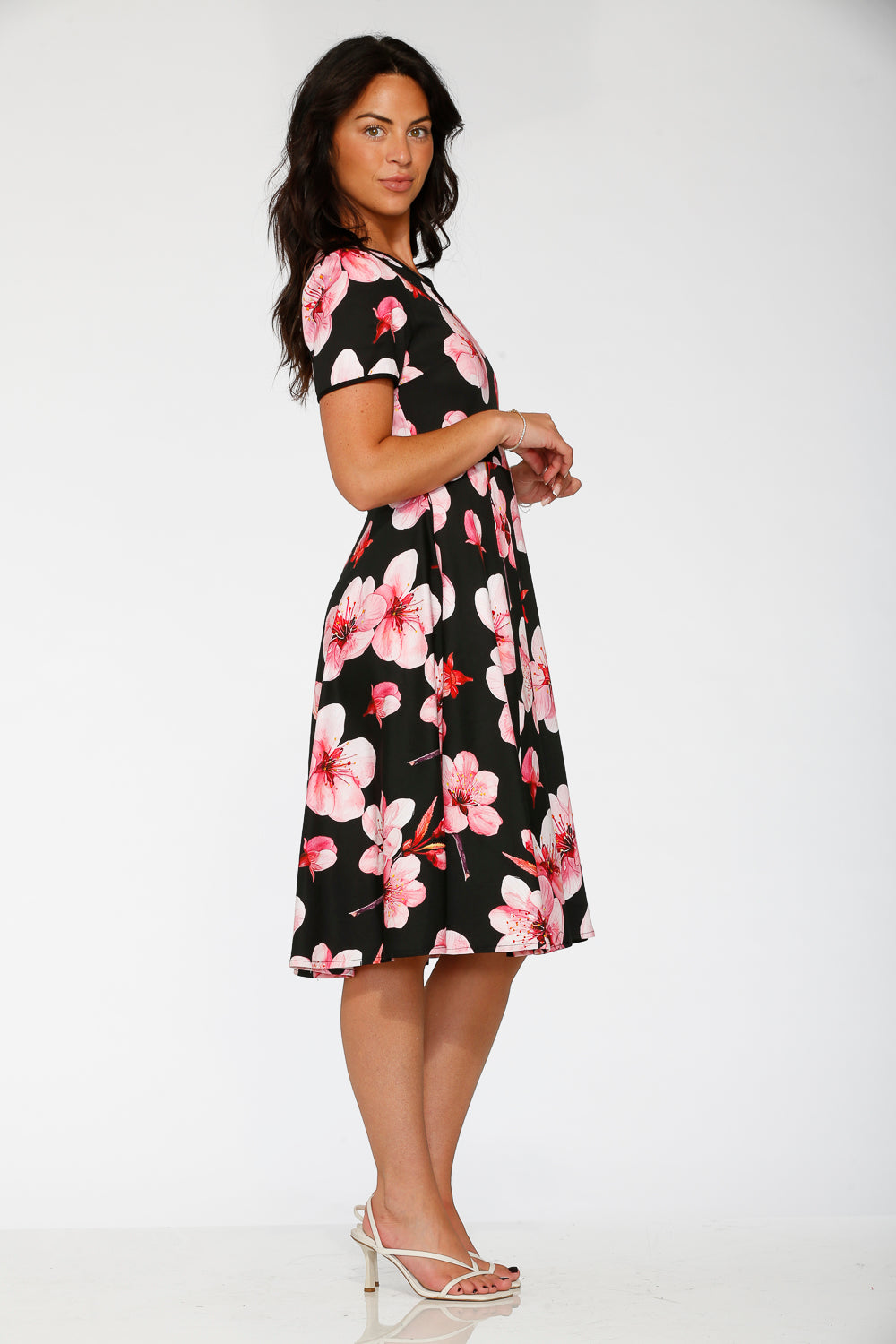 20561 Black Orchid Bloom Swing Dress