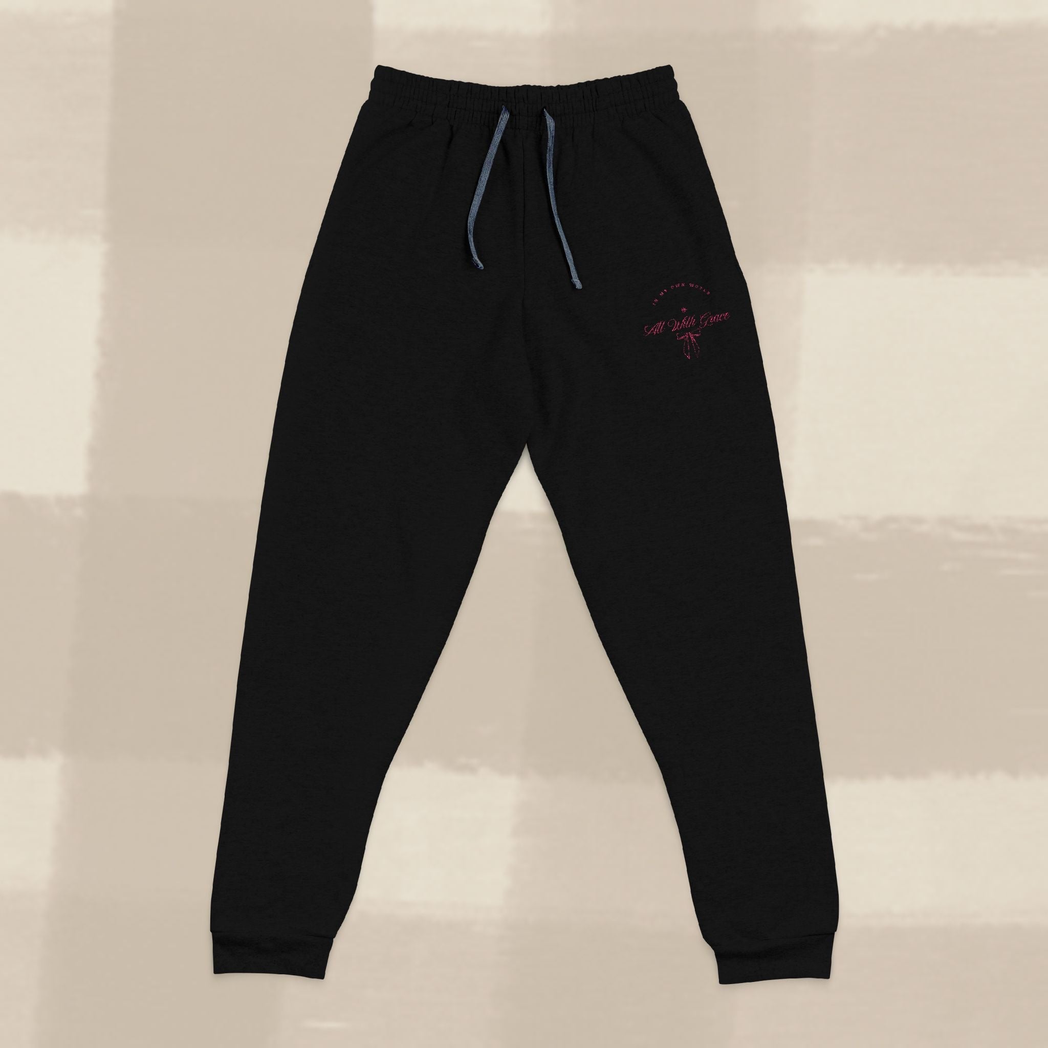 "WITH GRACE" SWEATPANTS X PINK EMBROIDERY