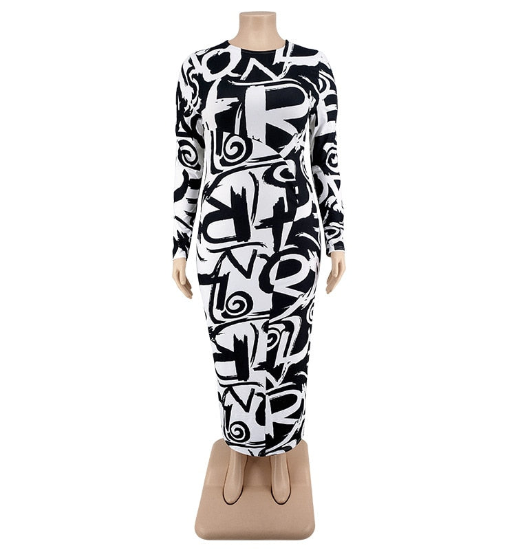 Large Spring New Long Sleeve Dress