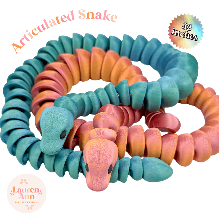 32-Inch Articulated Snake – 3D Printed, Fidget Toy