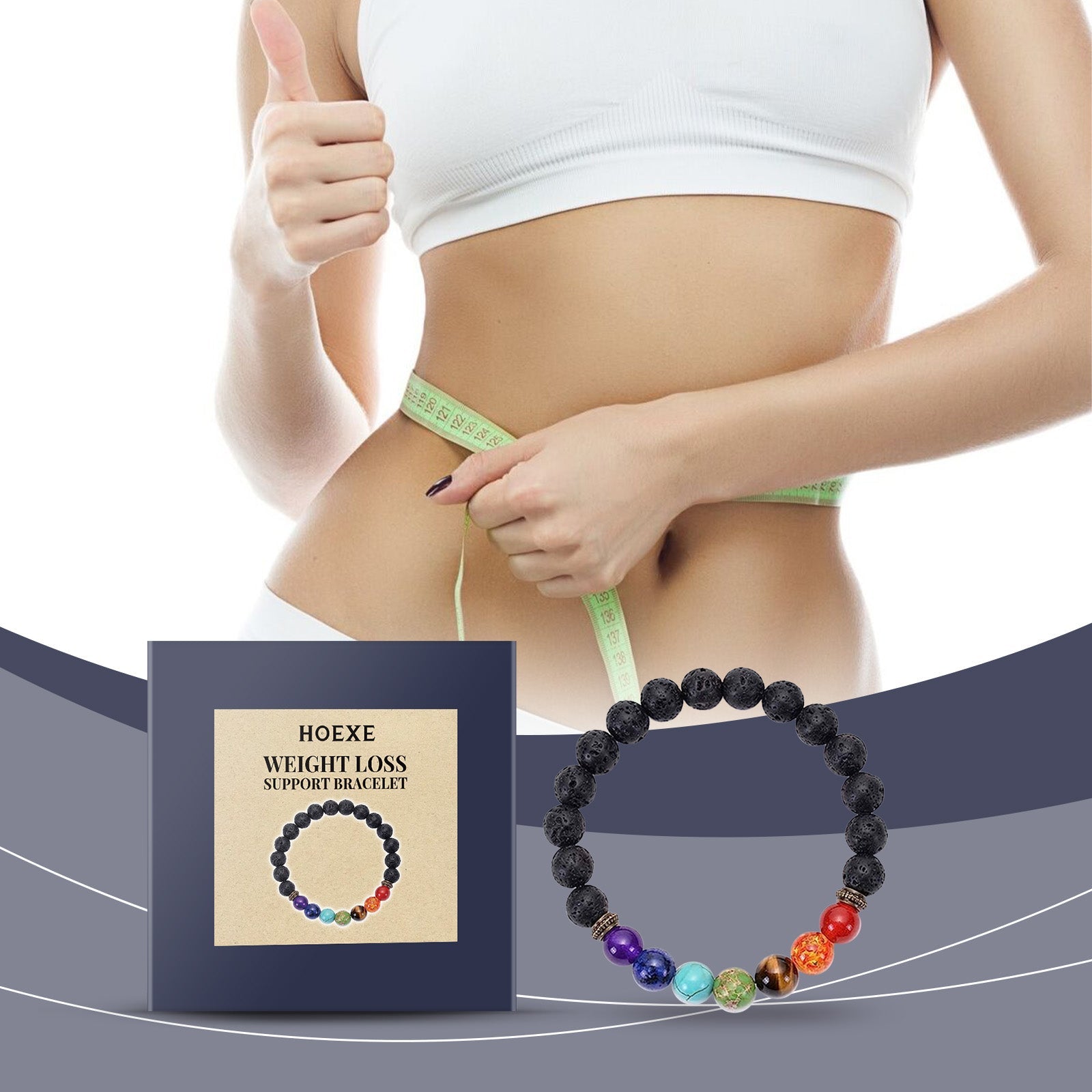 Jewelry Bracelet, Jewelry Beads String Colorful Volcanic Stone Bracelet Female Adjustable Braided Beading