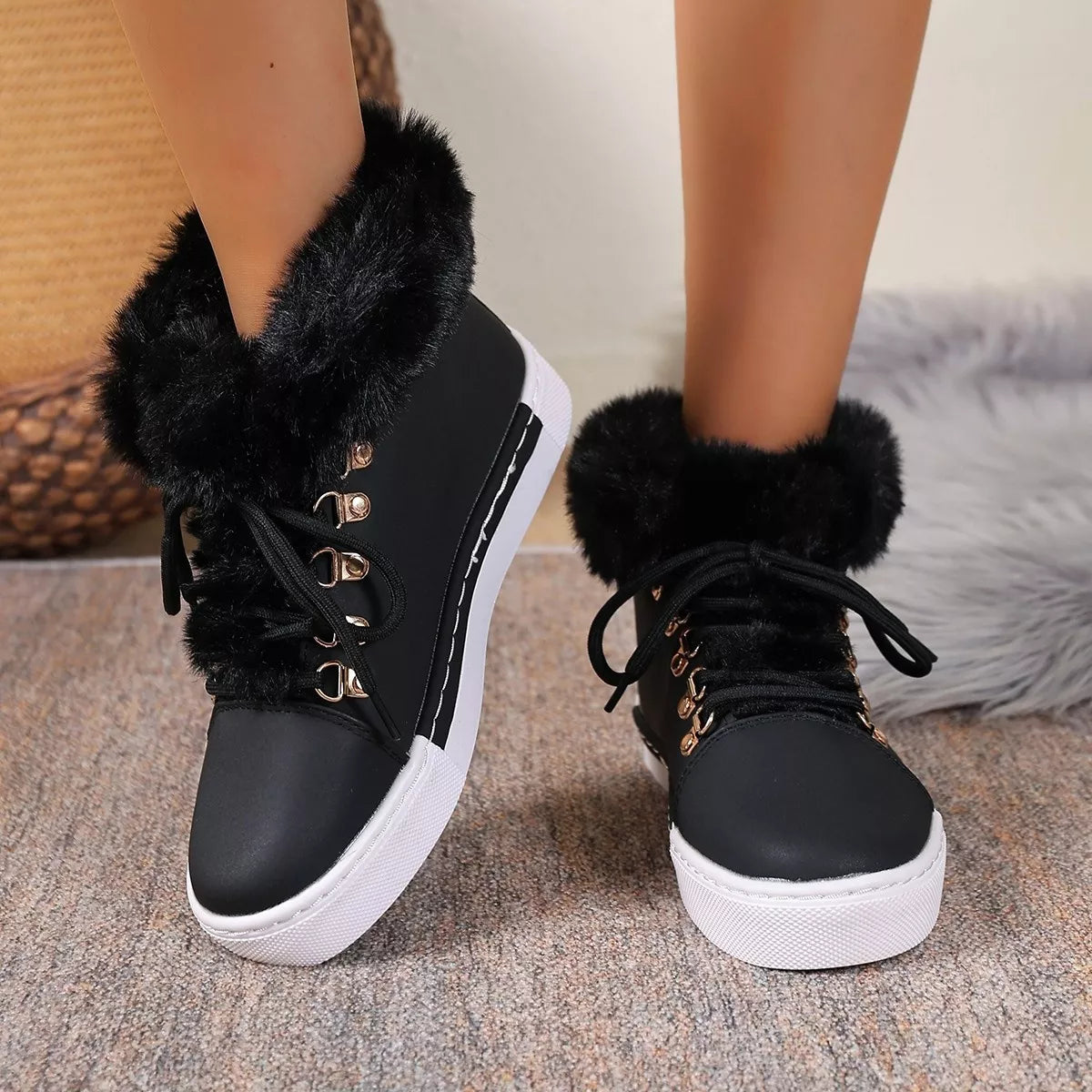 Round Toe Platform Boots