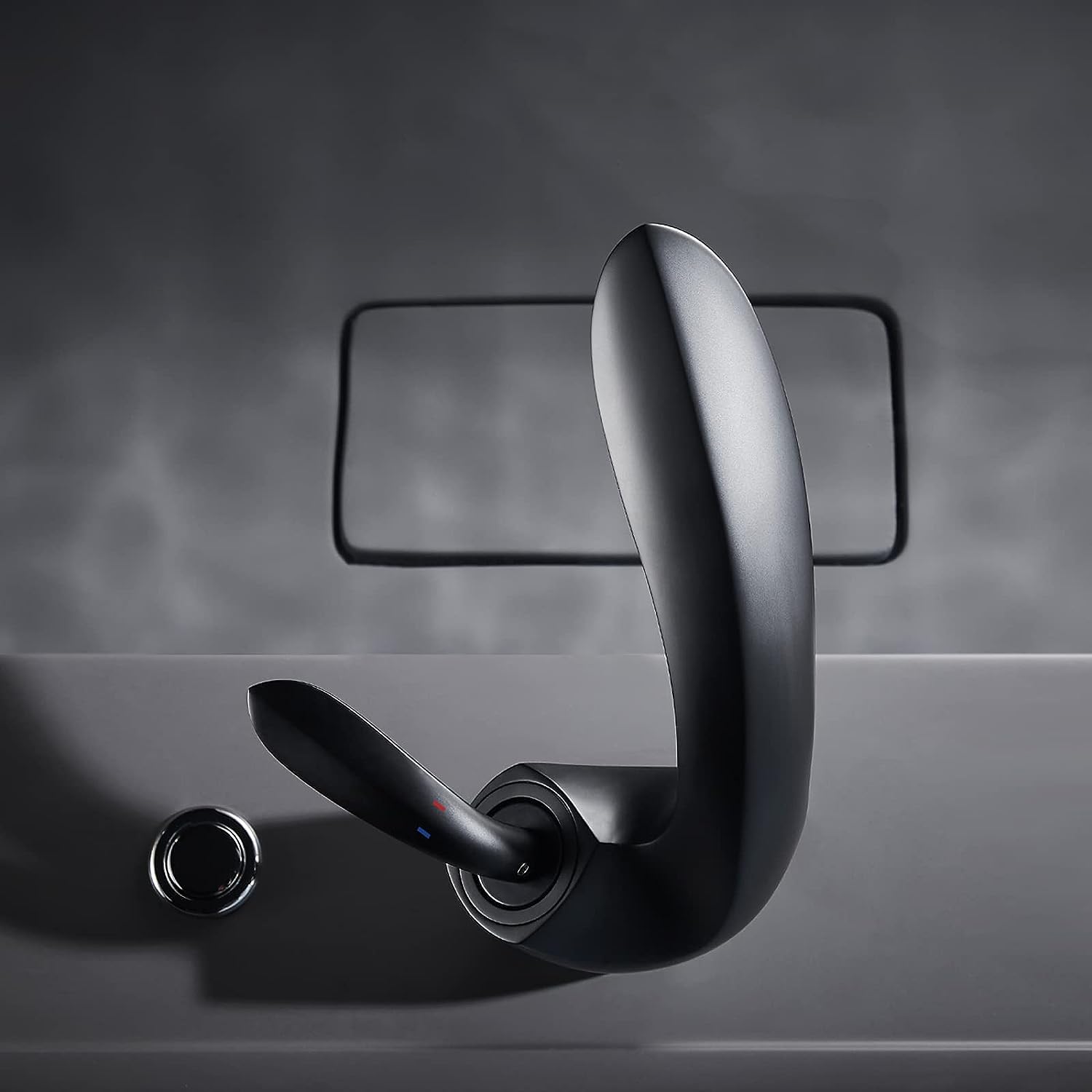 Leaf Silhouette Bathroom Sink Faucet: Modern Single-Handle Design with Essential Accessories & Deck Plate