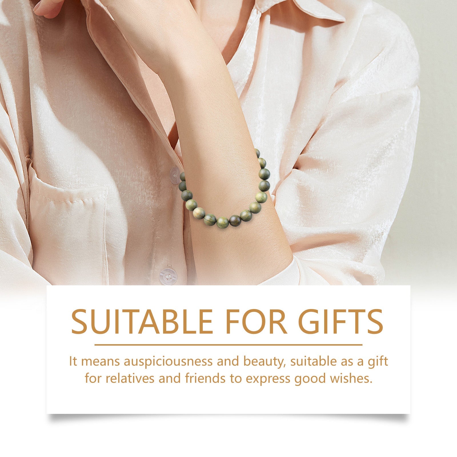 Green Sandalwood Bracelet Trend Fashion Elegant Portable Durable Good-Looking Niche Design Bracelet