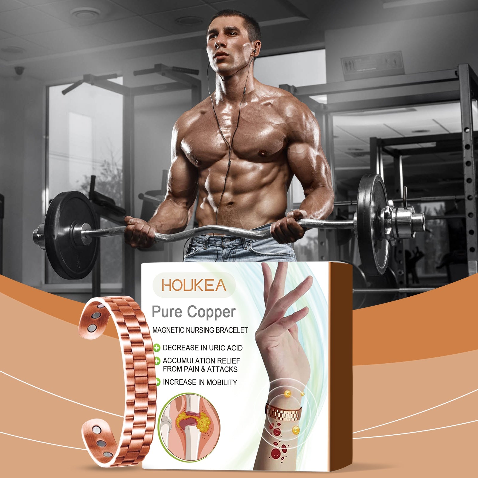 Men's Bracelet Men's Body Comfort Lightweight Gentle Care Personality Stylish Decoration Portable Bracelet