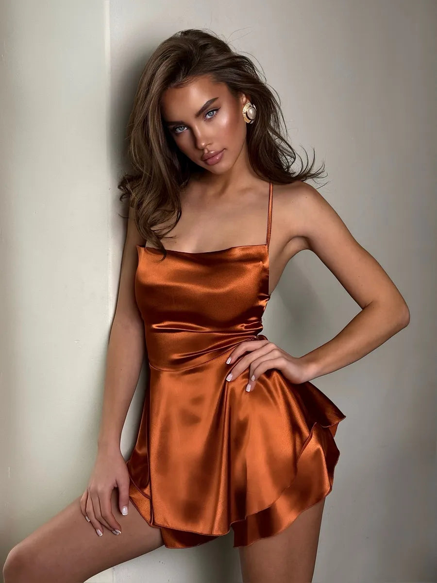 Sadao Lace Up A-Line Short Dress