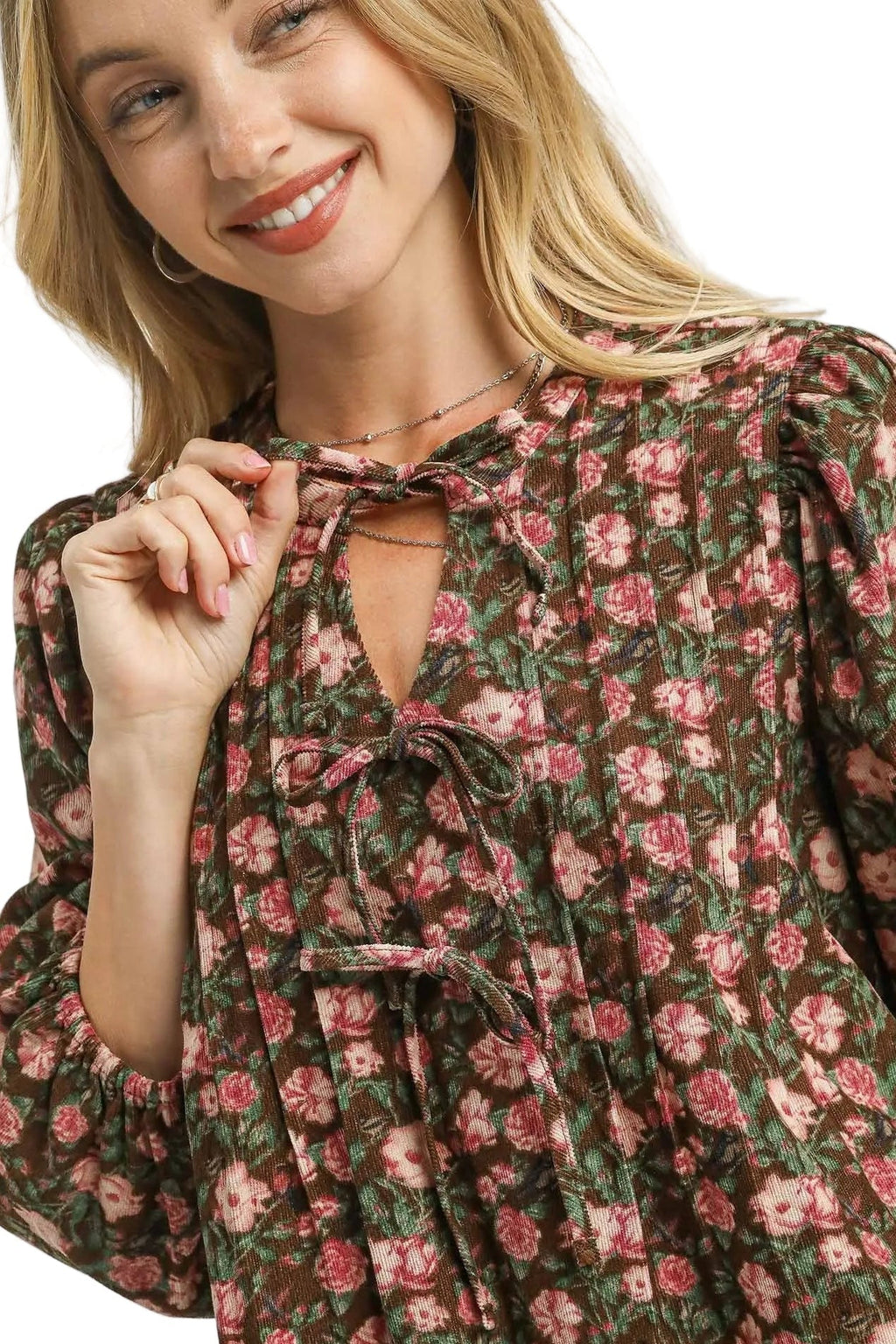 Floral Tie-Neck Babydoll Dress