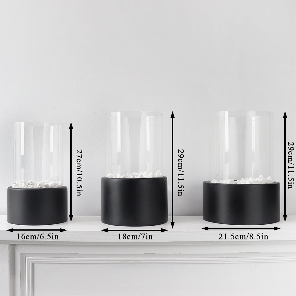 10.5 Inch High Portable Tabletop Fireplace | Compact Ventless Bio-Ethanol Fire Bowl for Indoor & Outdoor Decor