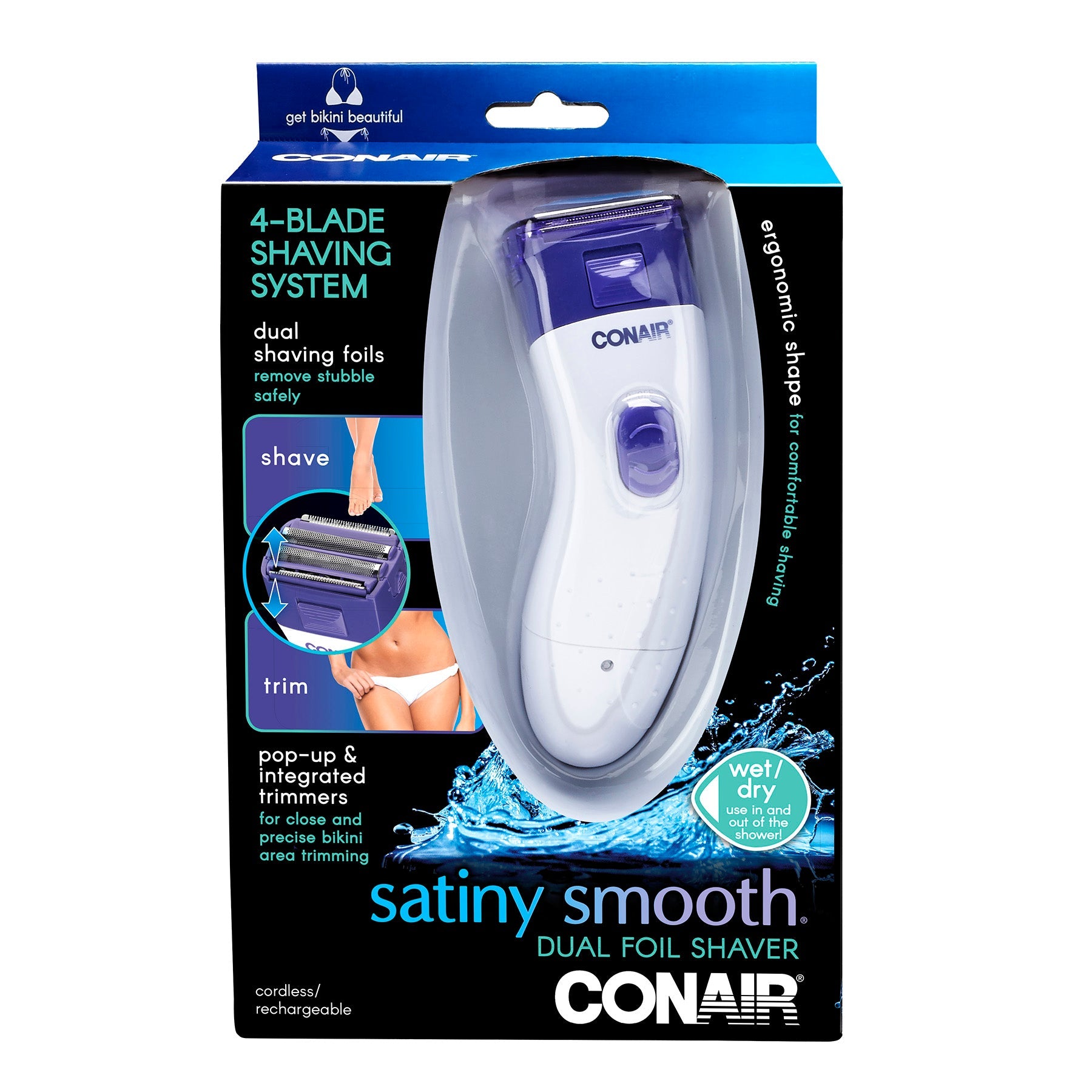 Conair Satiny Smooth Dual Foil Wet/Dry Rechargeable Shaver
