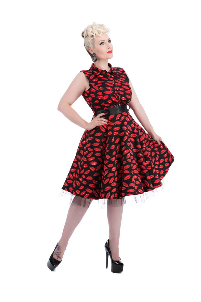 9625 Black Sweet Kisses Swing Dress