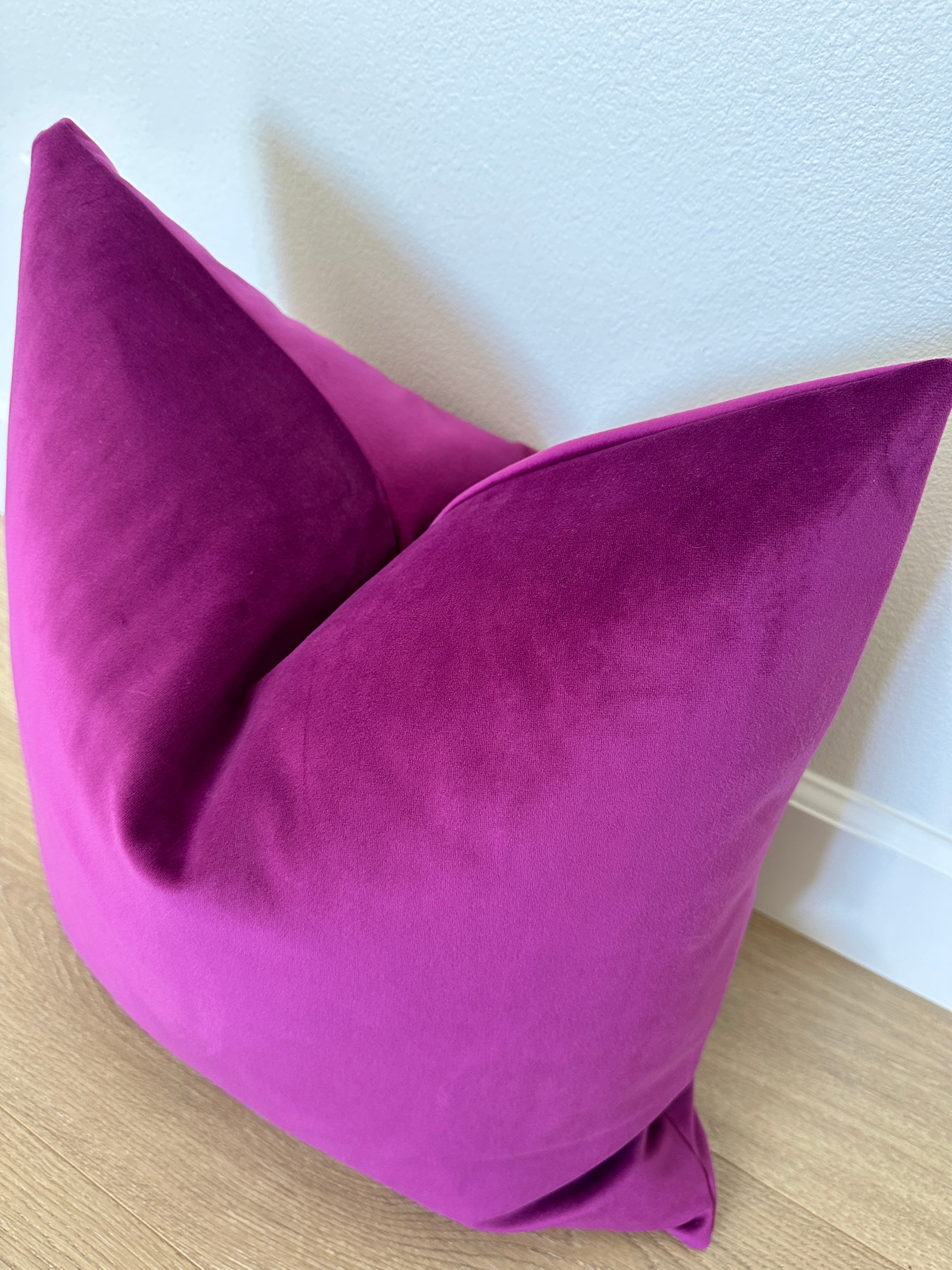 Plush Velvet Pillow Cover - Berry