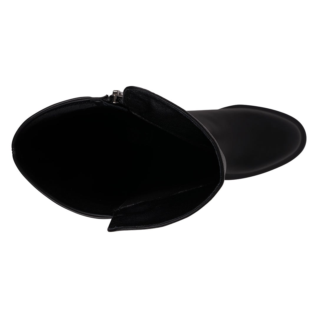 Women's Ayla Classic Black Vegan Leather Riding Boots