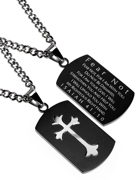 Black Shield Cross Necklace