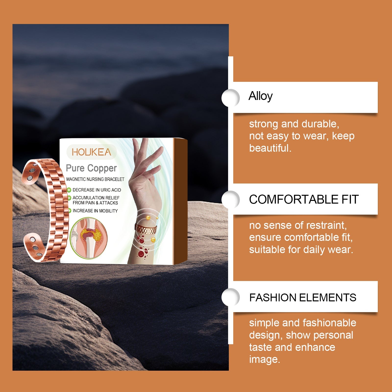 Men's Bracelet Men's Body Comfort Lightweight Gentle Care Personality Stylish Decoration Portable Bracelet