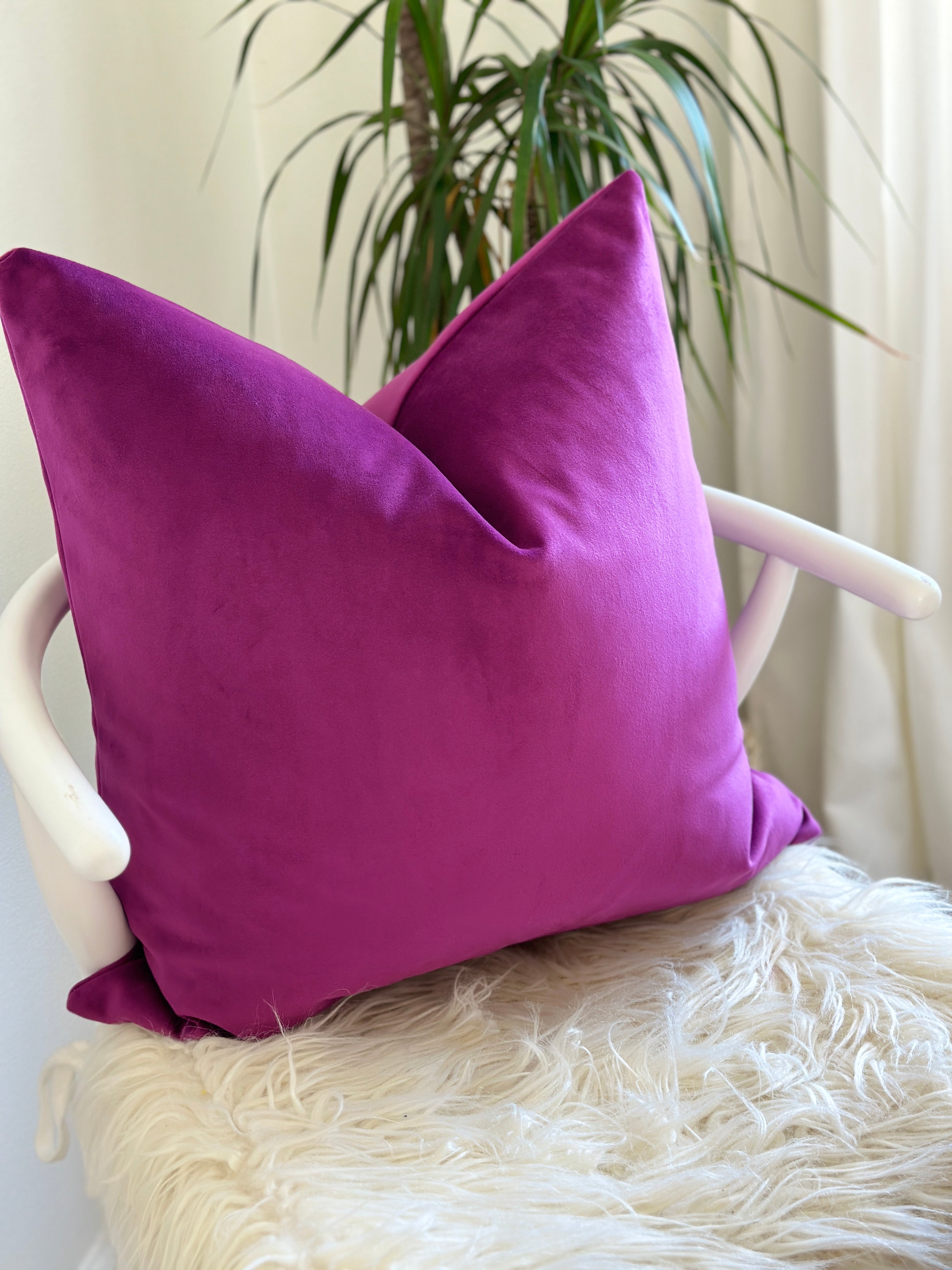Plush Velvet Pillow Cover - Berry