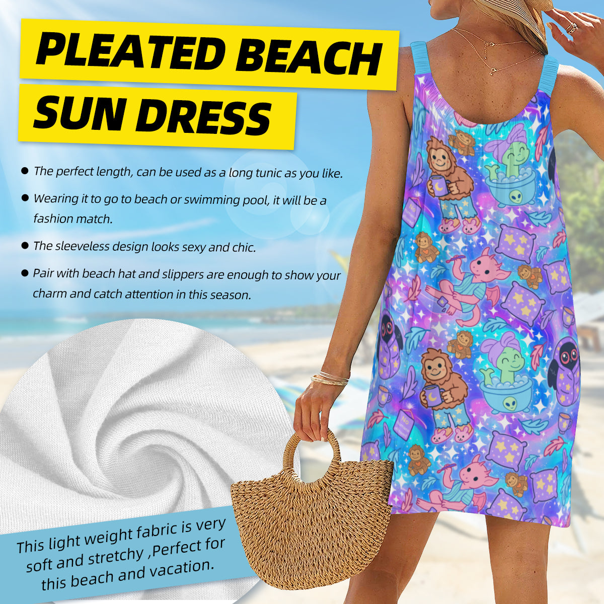 Cryptid Slumber Party Sun Dress