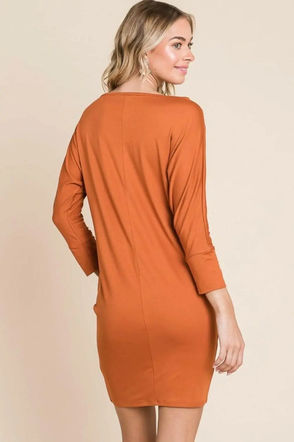 Mini Dress - Dolman Sleeve - Versatile Elegant Styling