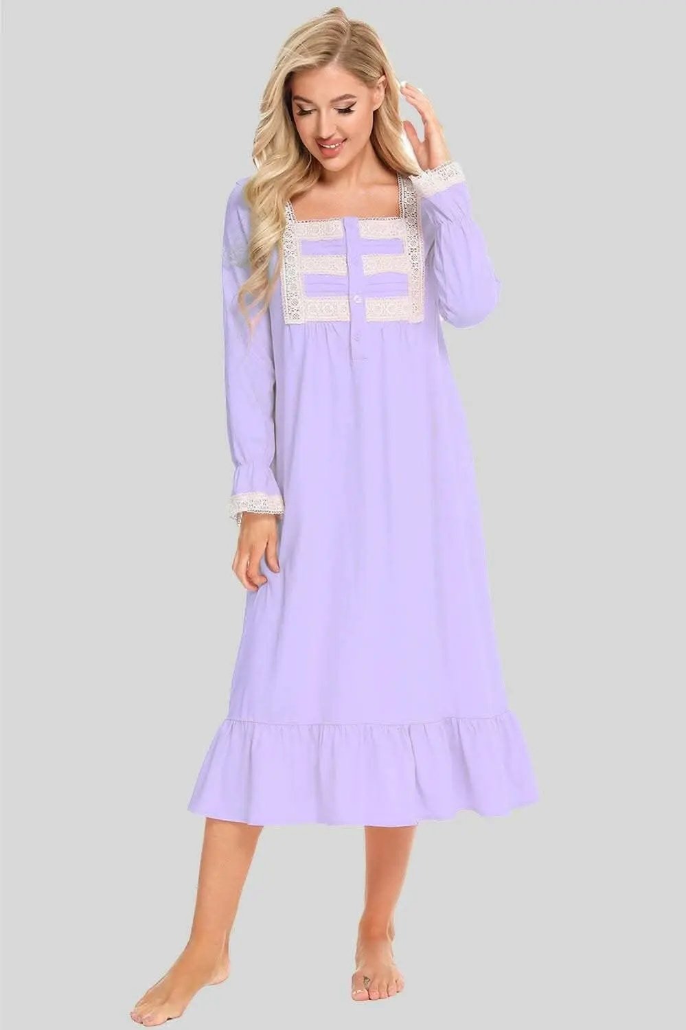 Trendsi swimwear - Elegant lace night gown with sleeves