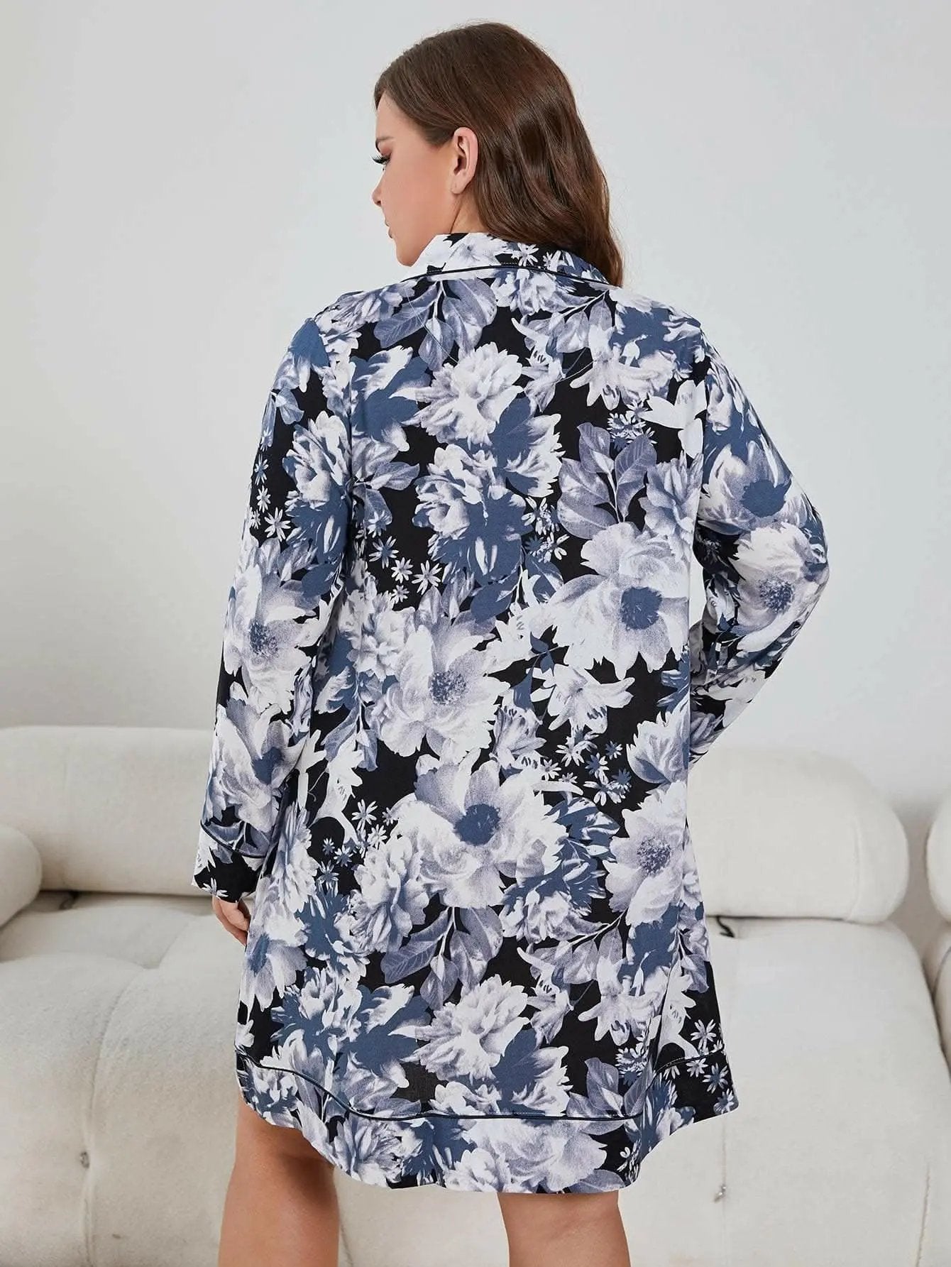 Trendsi swimwear - Floral print plus size nightgown