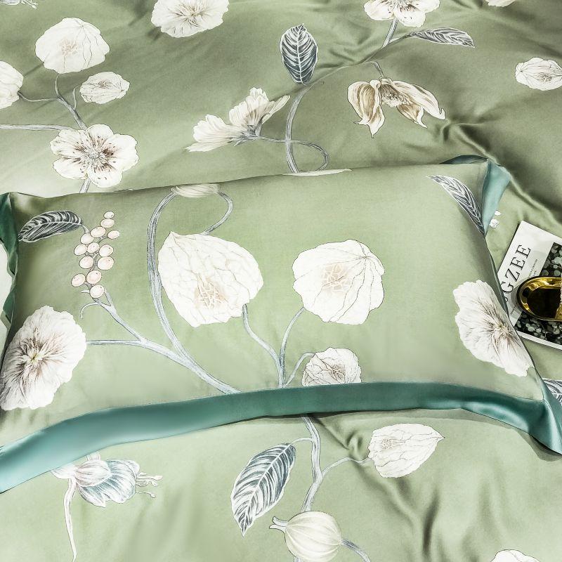 Green Nature Duvet Cover Set (Eucalyptus Lyocell)