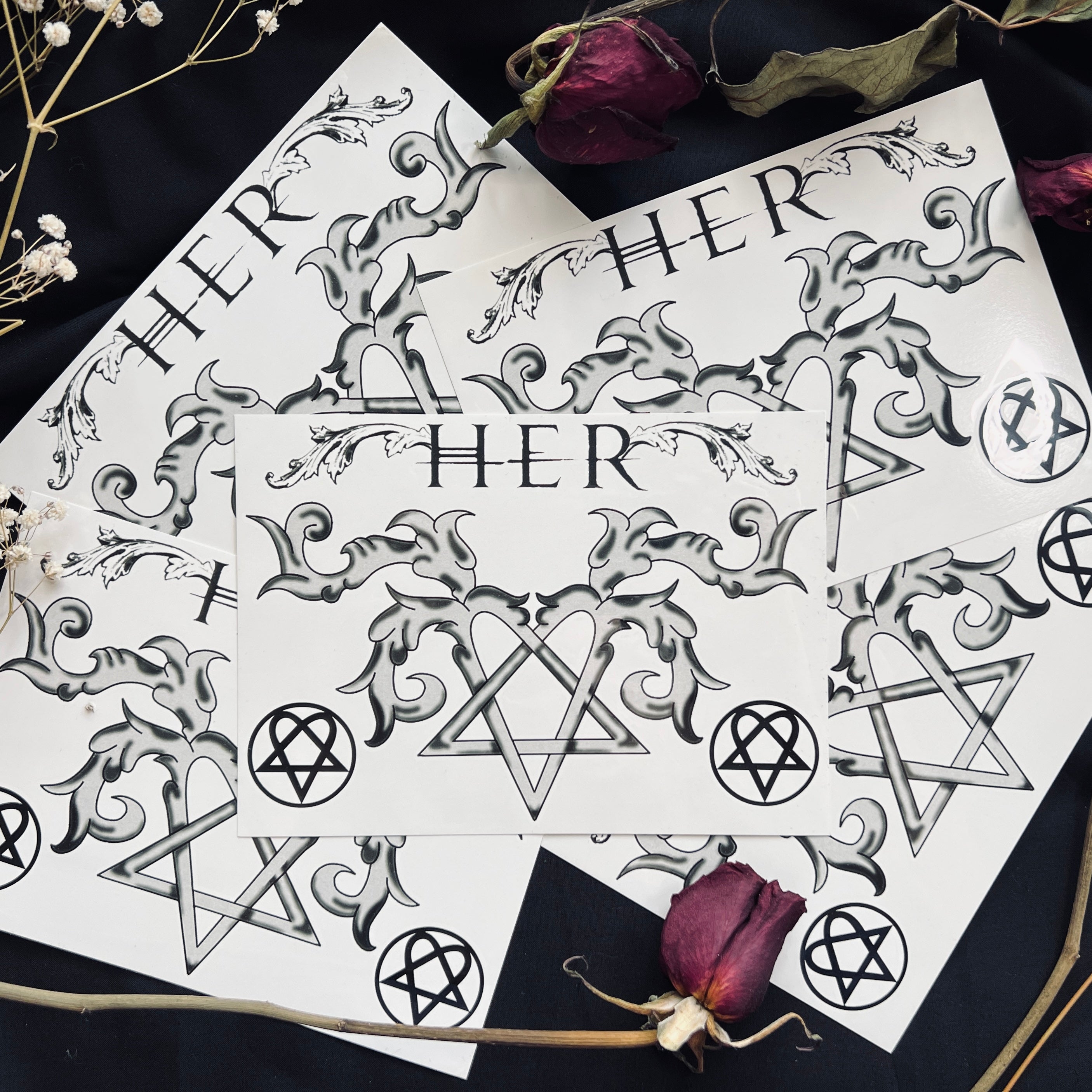 His Infernal Temp Tattoo Sheets