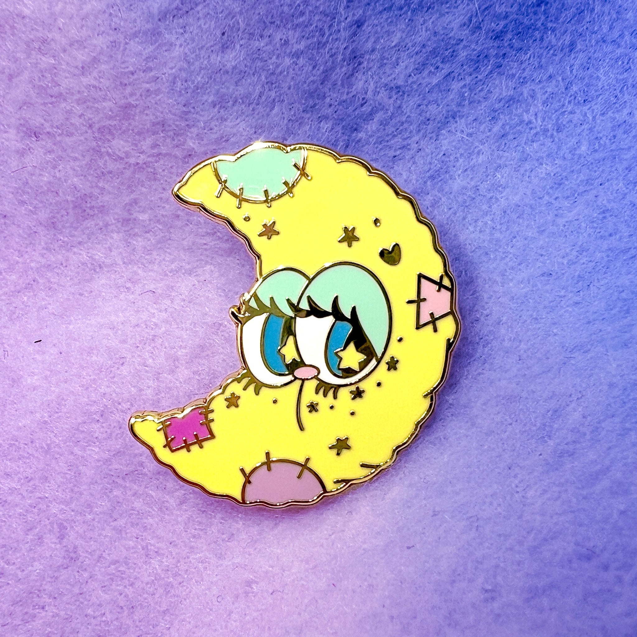 Fuzzy Moon Hard Enamel Pin
