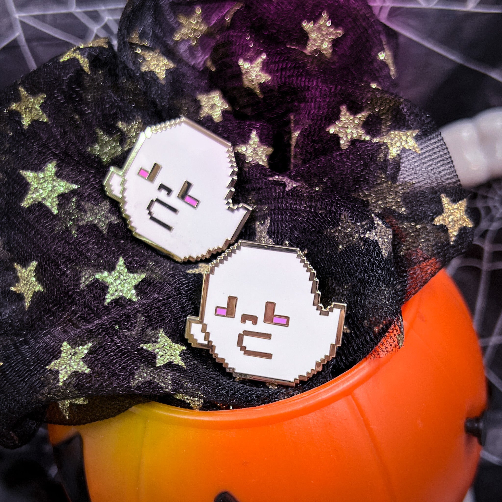 8-bit Pixel Ghost Spooky Enamel Pin