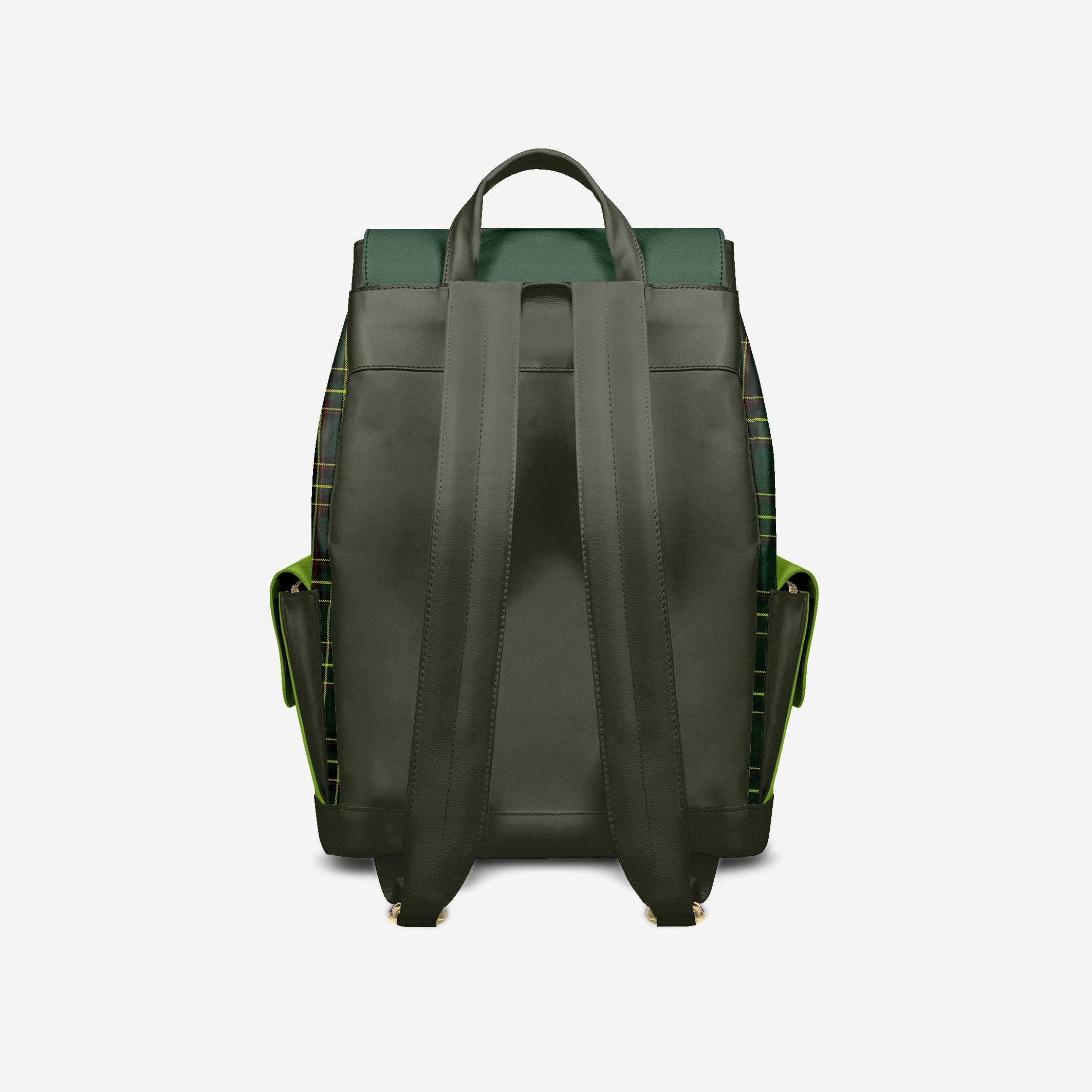 Luxury Vegan Backpack TARTAN GREEN EDGE – BYMANYC ® New York