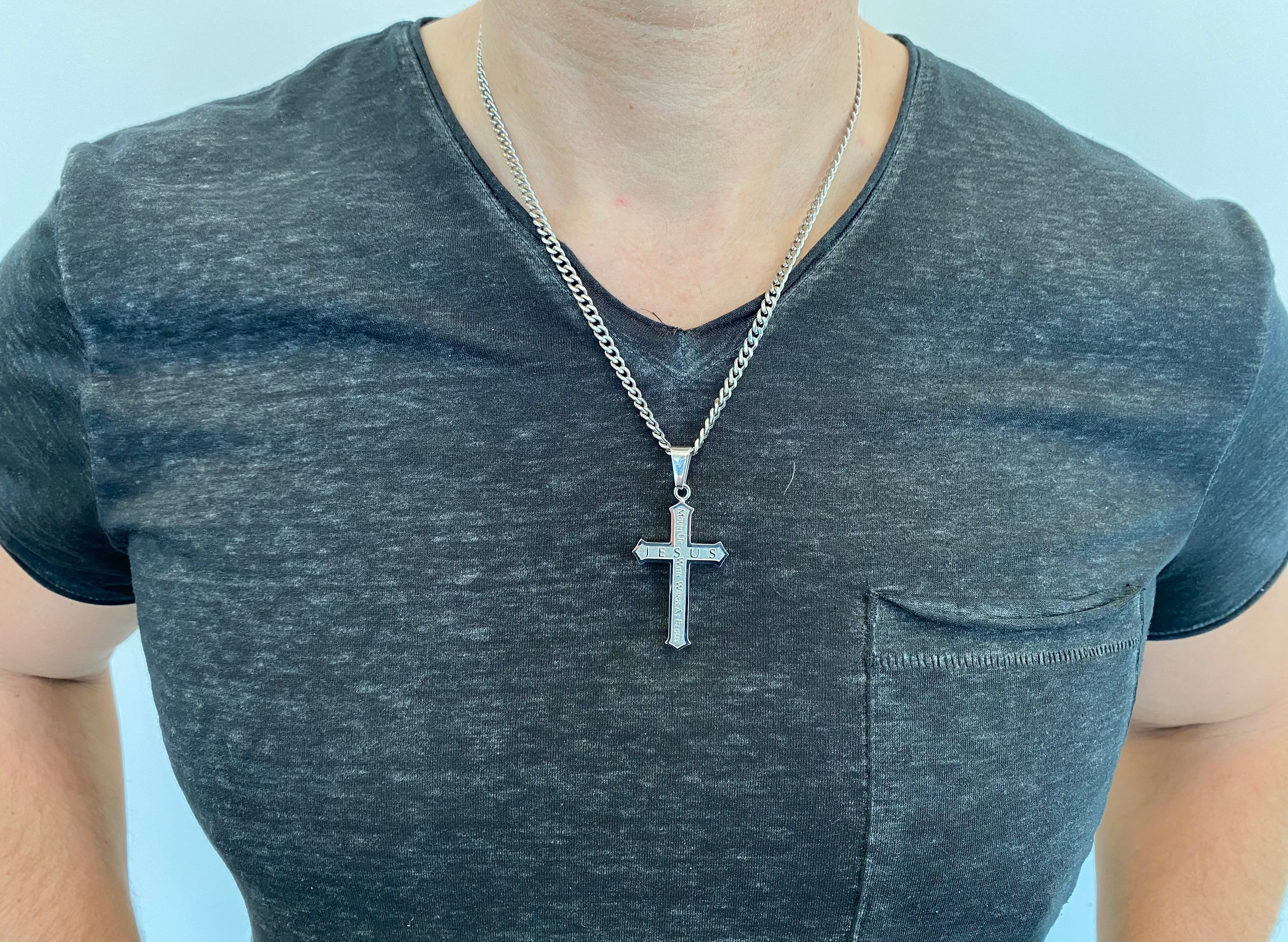 Inlay Cross Necklace