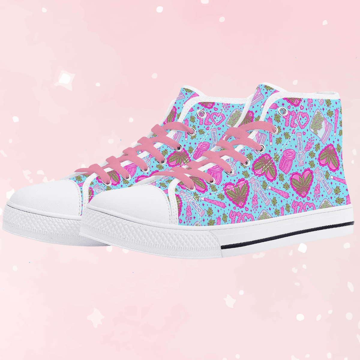 Puff Puff Play High Top Canvas Sneakers