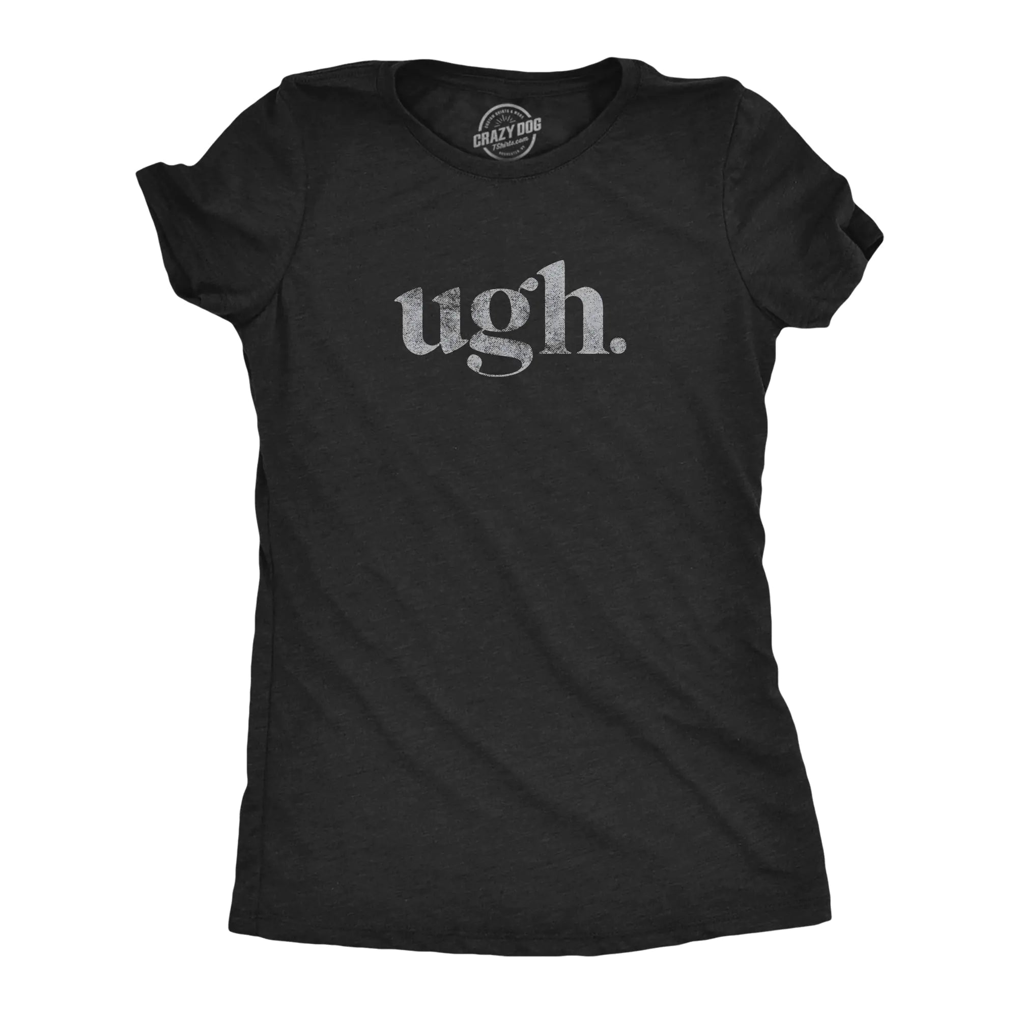 Womens Ugh. Tshirt Funny Sarcastic Eye Roll Graphic Novelty Vintage Tee Funny Womens T Shirts Funny Introvert T Shirt Womens Novelty T Shirts Black S